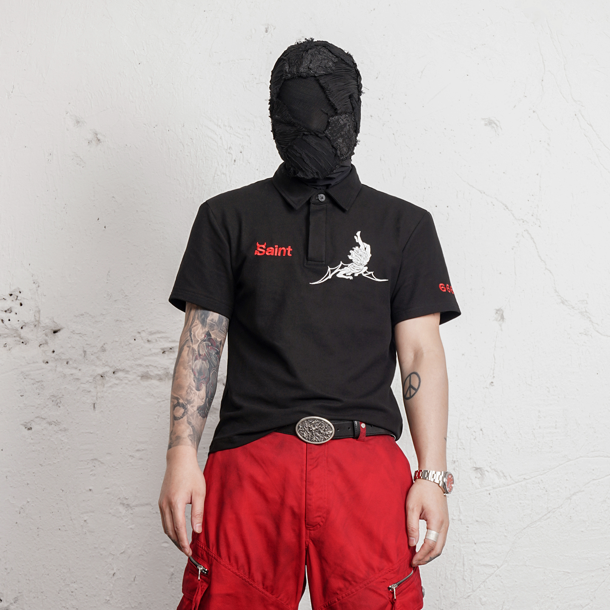 UNDERWATER Lucifer Embroidered Polo Shirt, premium urban and streetwear designers apparel on PROJECTISR.com, UNDERWATER