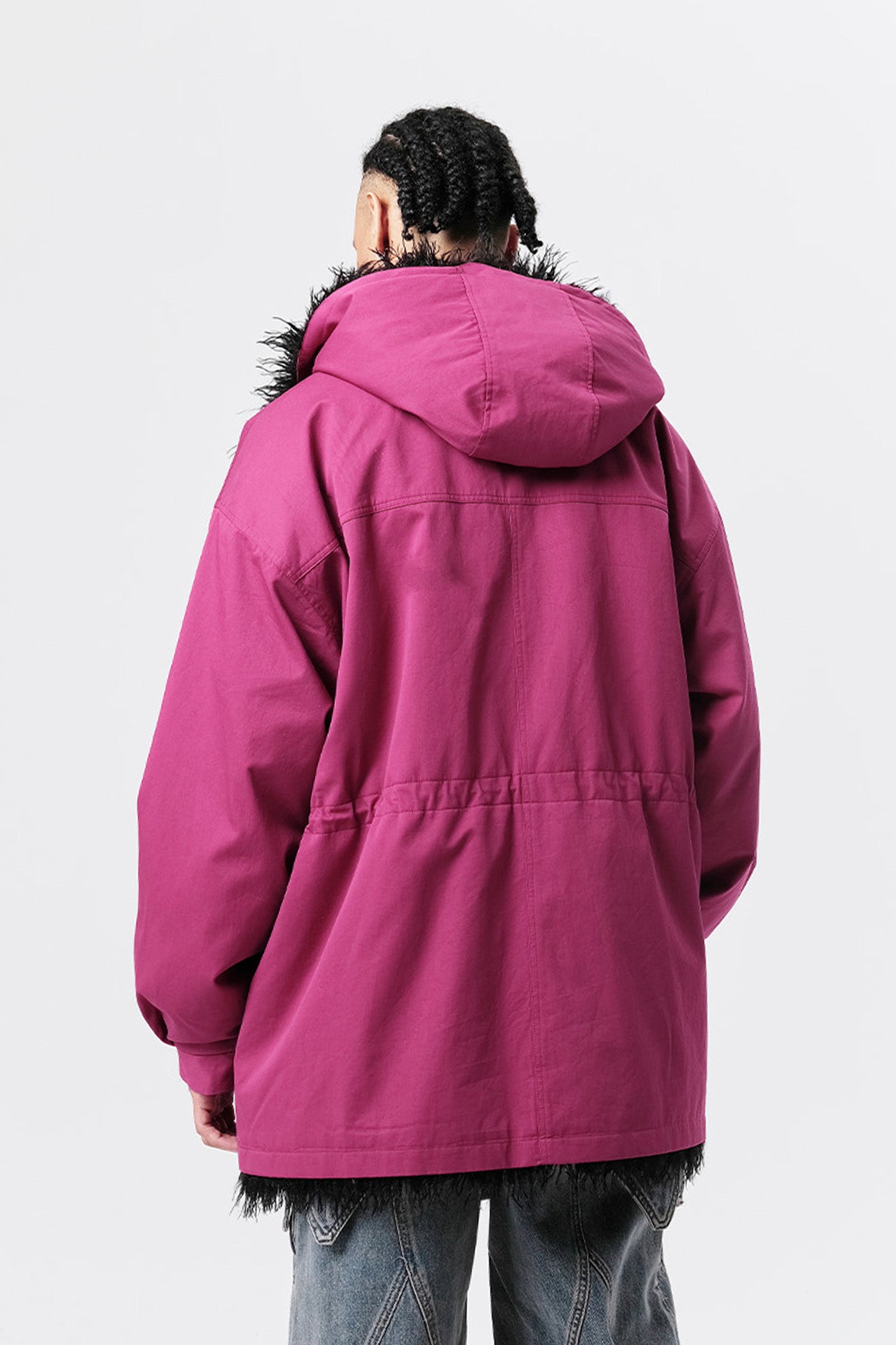 VANN VALRENCE Detachable Hood Faux-Fur Collar Parka
