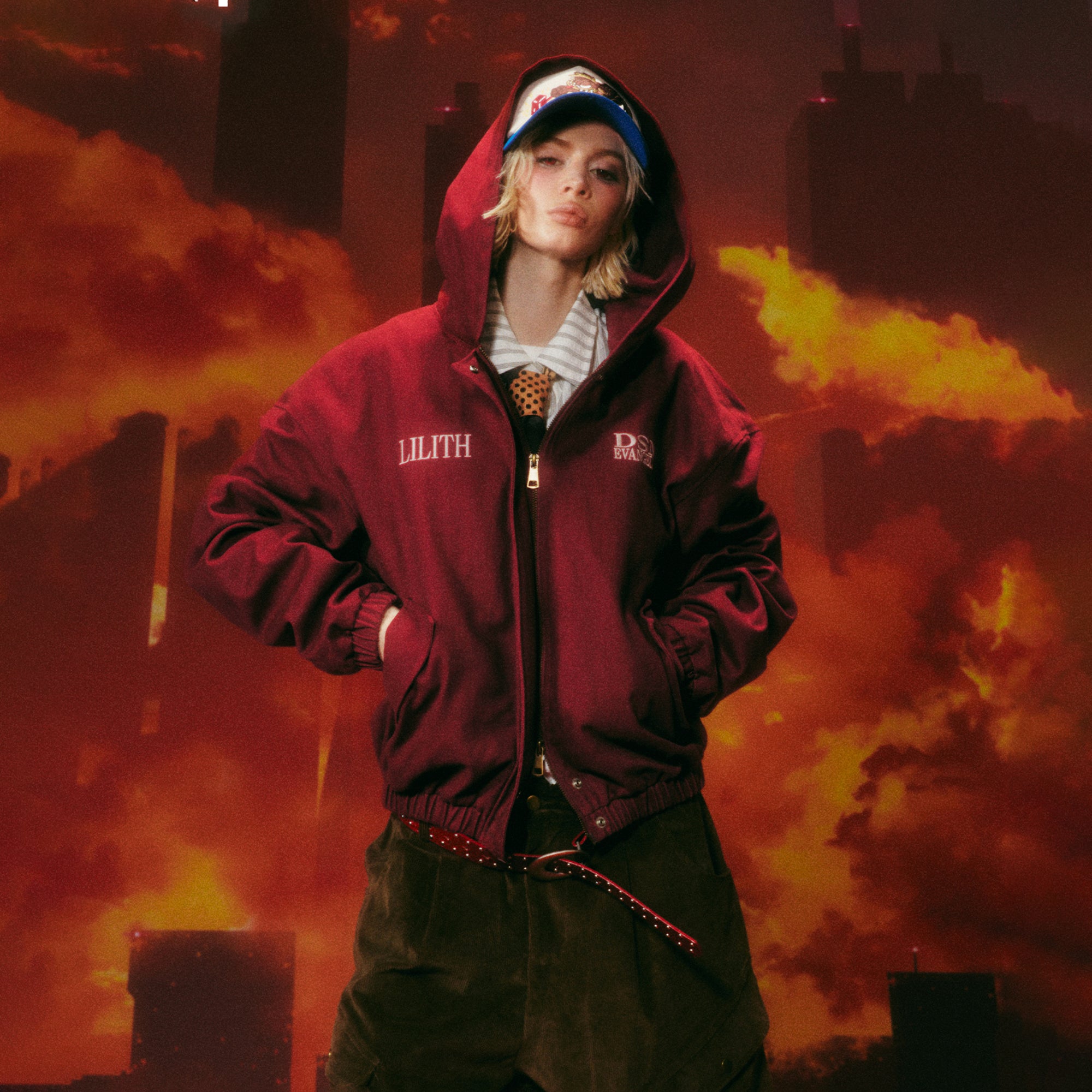 DONSMOKE X EVA Washed Hooded Jacket