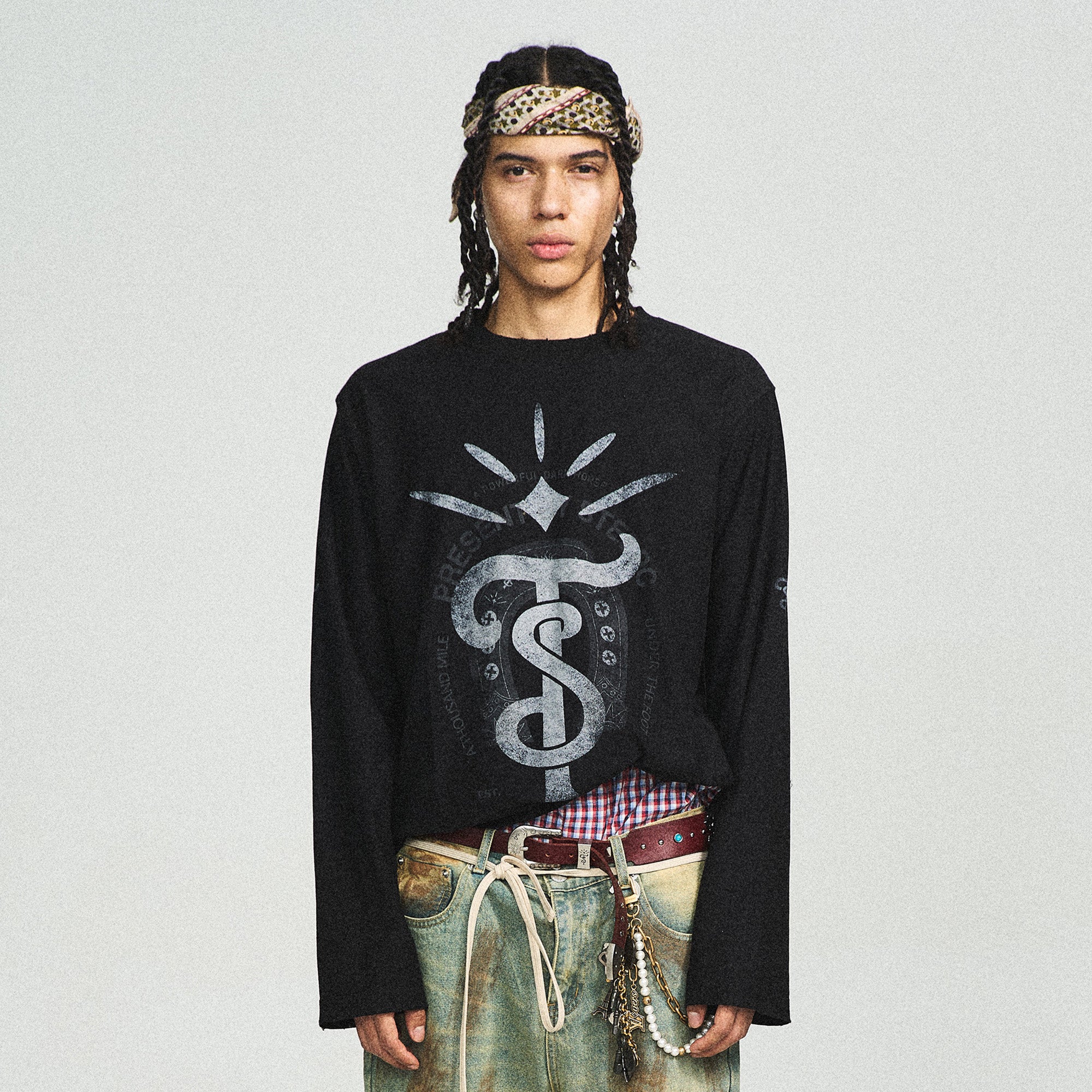 STEEPC Totem Ripped Edge Long-Sleeve Tee