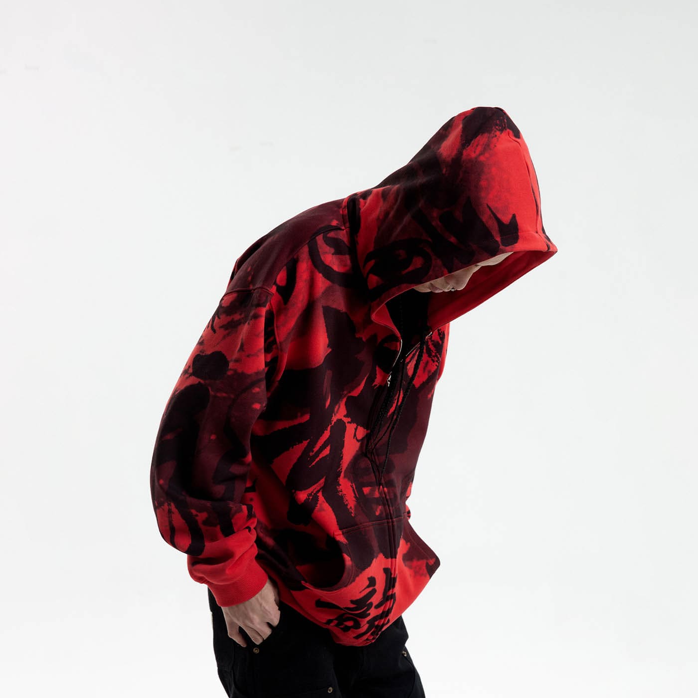 RTVG Calligraphy Full-Print Zip-Up Hoodie, premium urban and streetwear designers apparel on PROJECTISR.com, RTVG