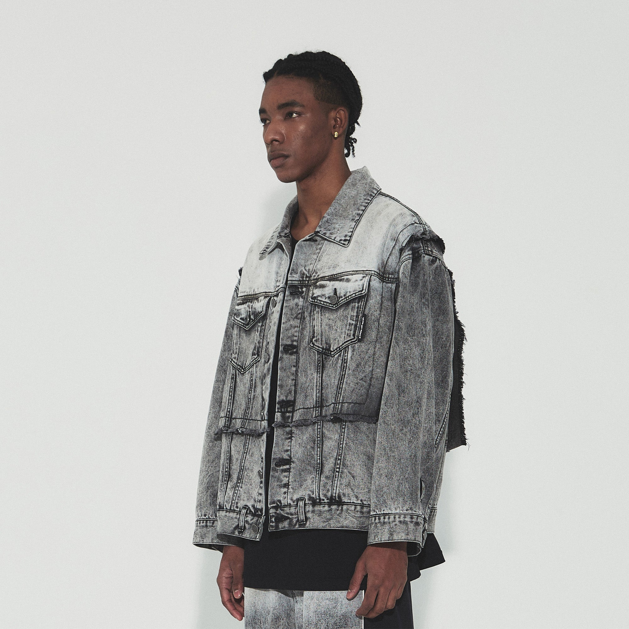 VANN VALRENCE Structural Panel Acid-Washed Oversized Denim Jacket, premium urban and streetwear designers apparel on PROJECTISR.com, VANN VALRENCE