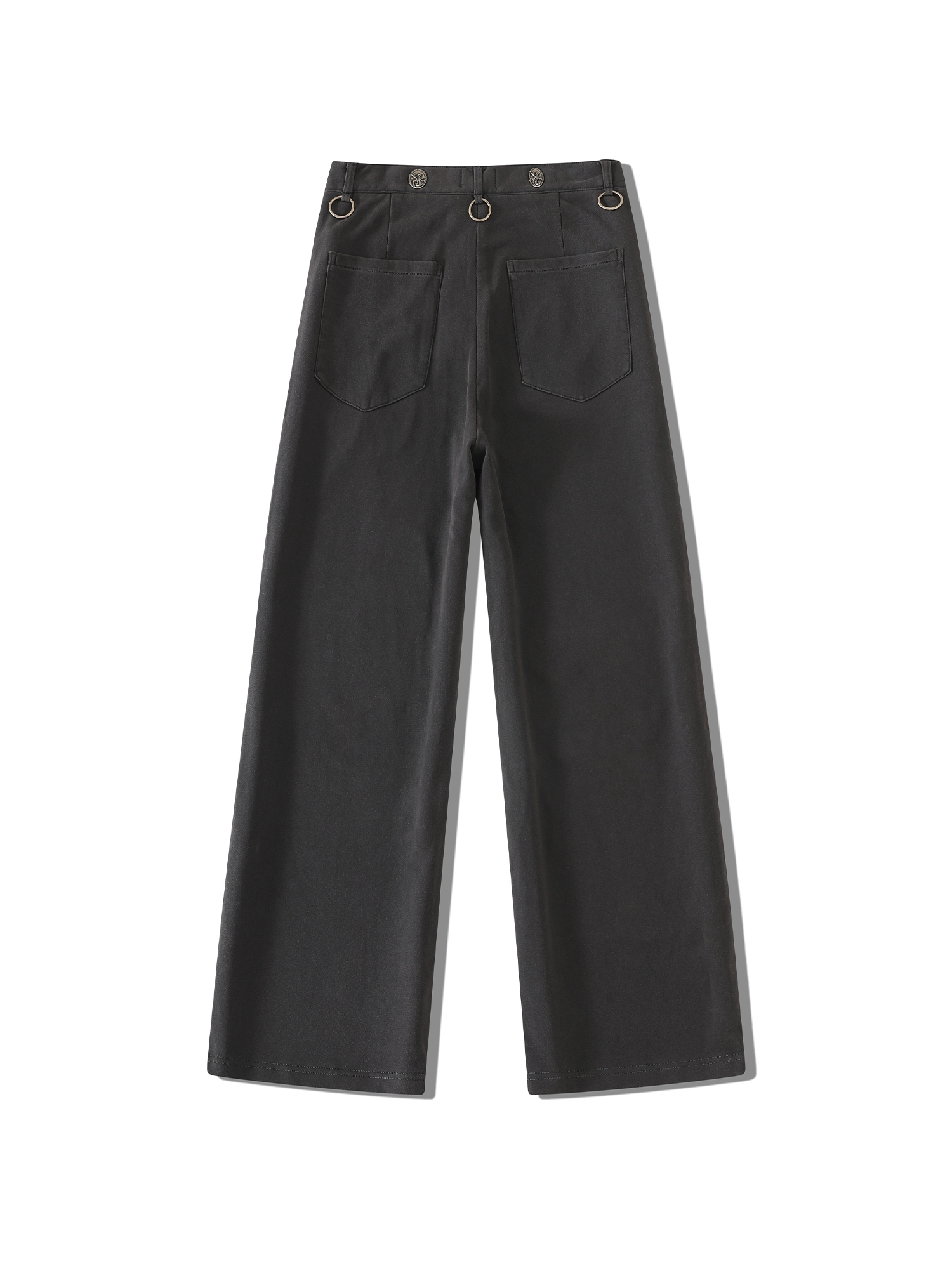 RICHILL Ring Detail Coin Button Distressed Pants