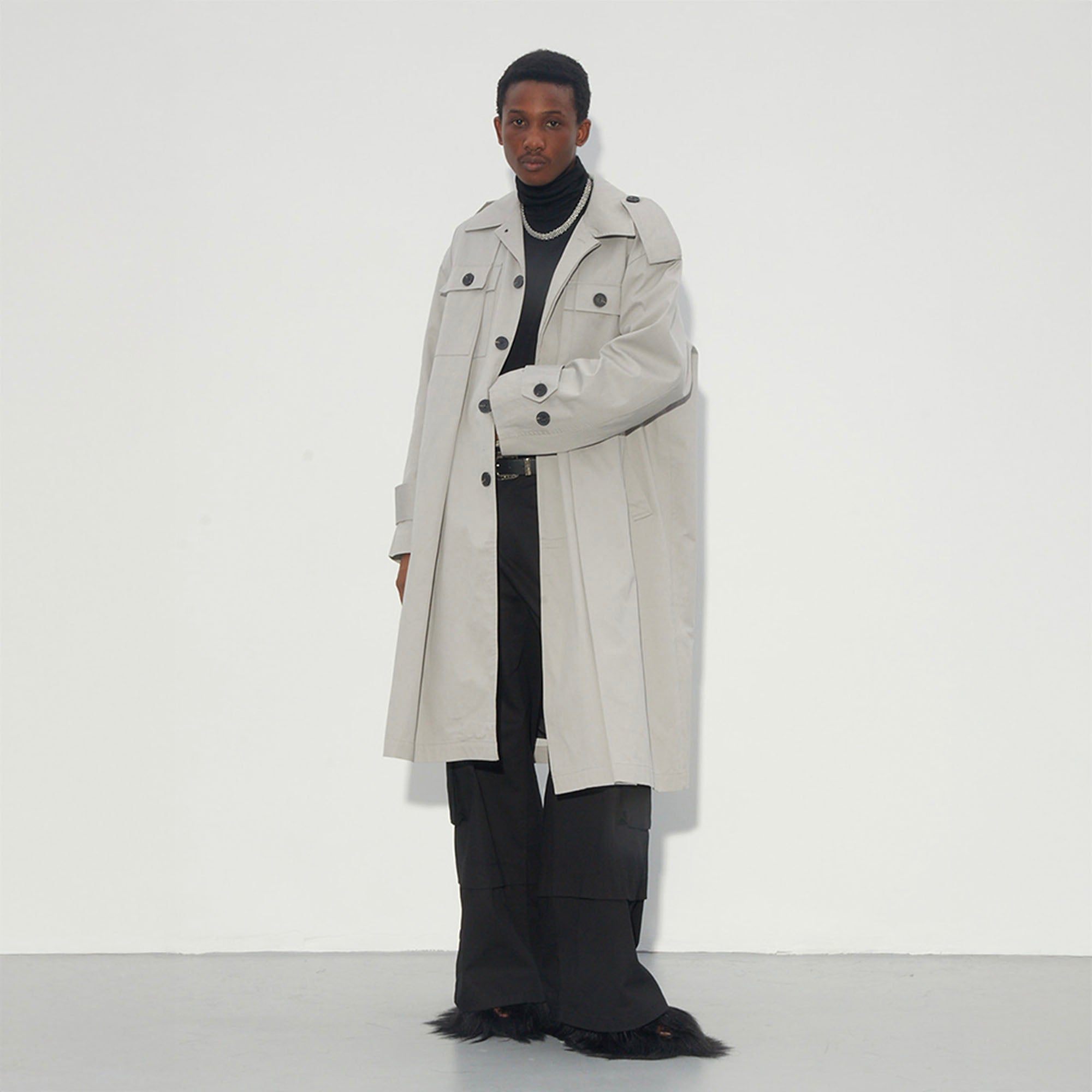 ASSEEN Utility Pocket Paneled Trench Coat, premium urban and streetwear designers apparel on PROJECTISR.com, ASSEEN