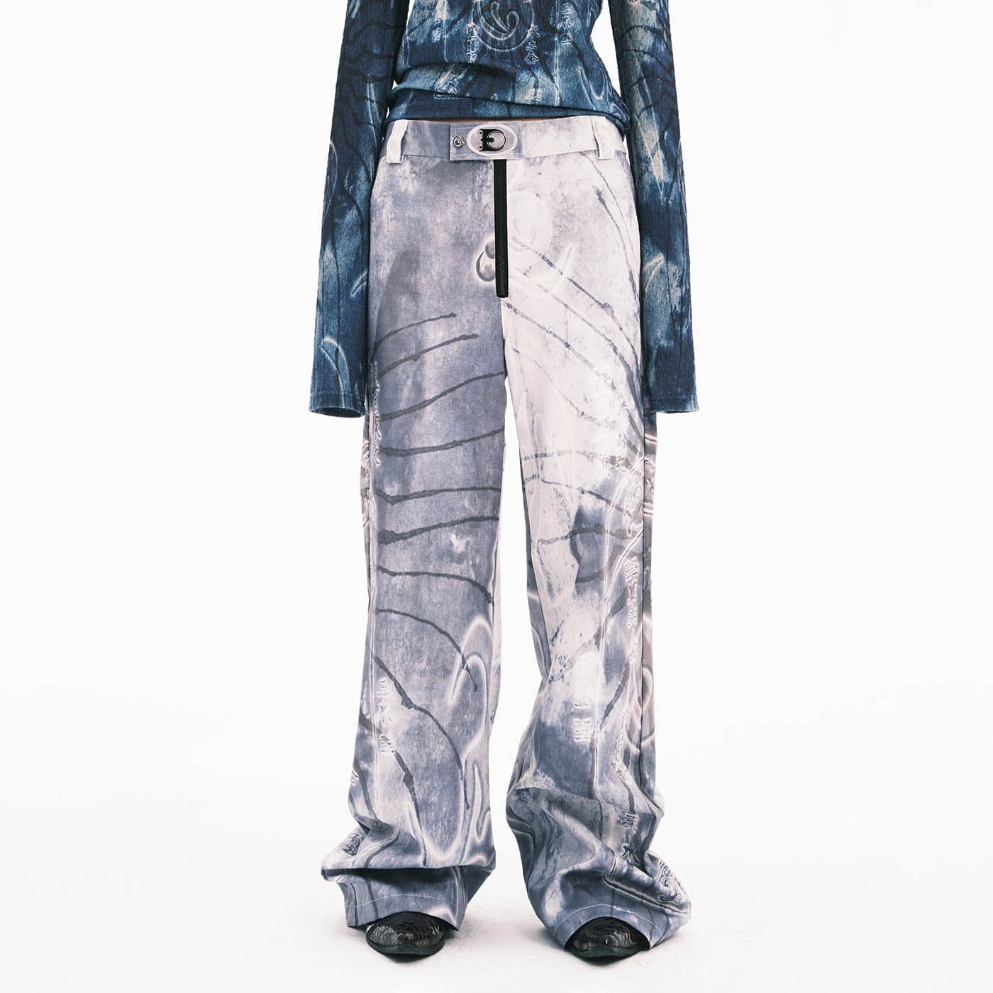 EMBRYO Modern Totem Wide-Leg Pants, premium urban and streetwear designers apparel on PROJECTISR.com, EMBRYO