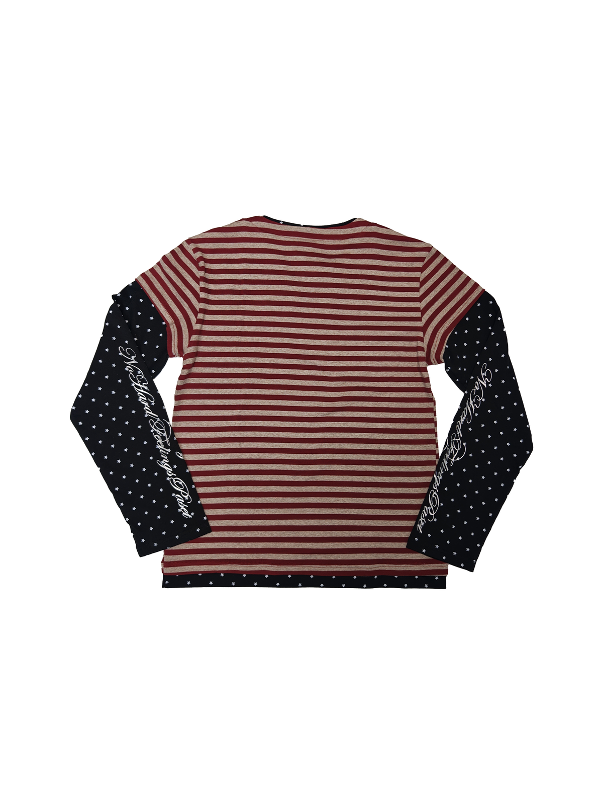 PASET Retro Striped Star Graphic Henley Long-Sleeve Tee
