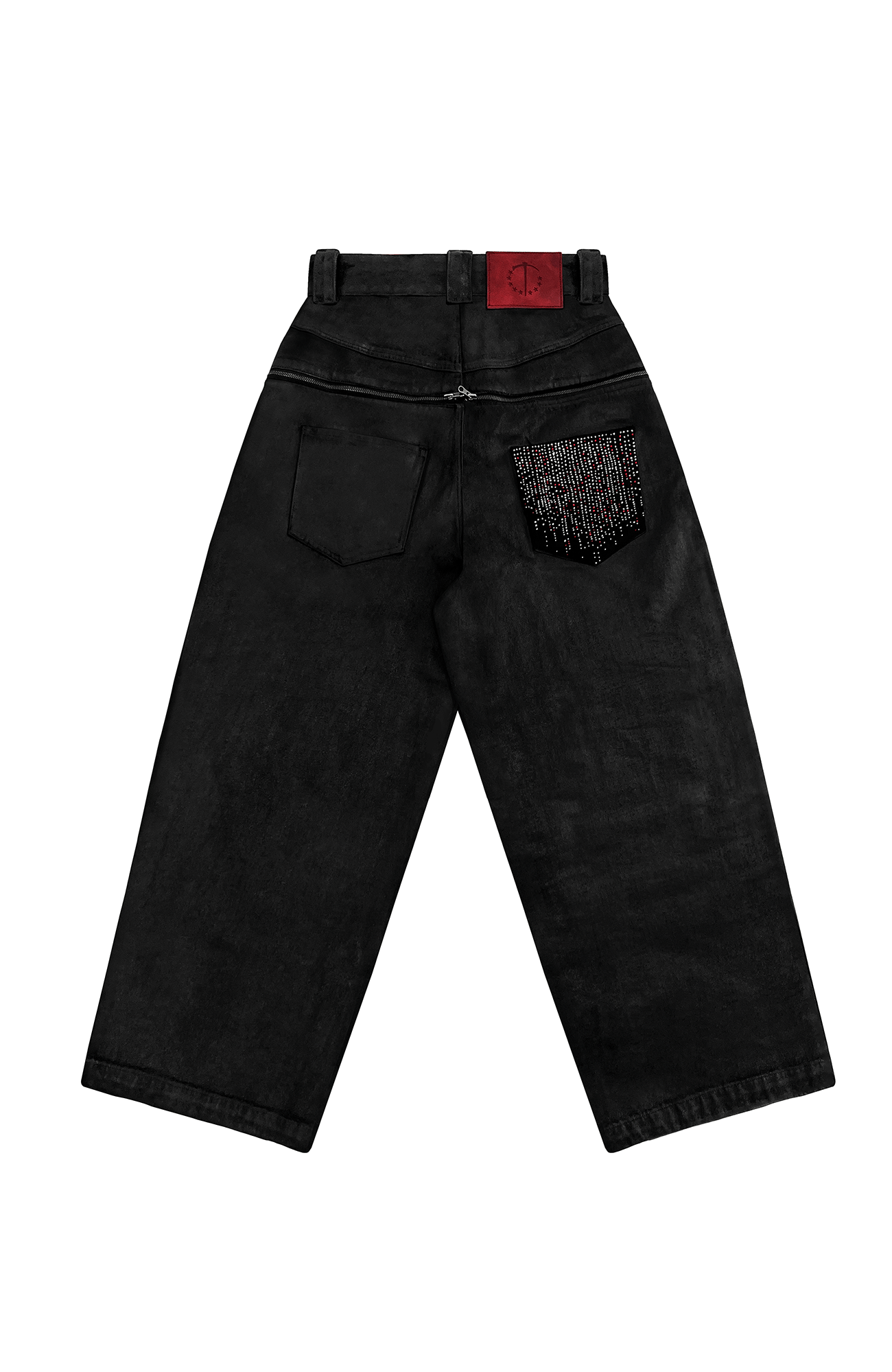 TECNINEGROUP Waxed Double-Knee Diamond Pockets Jeans