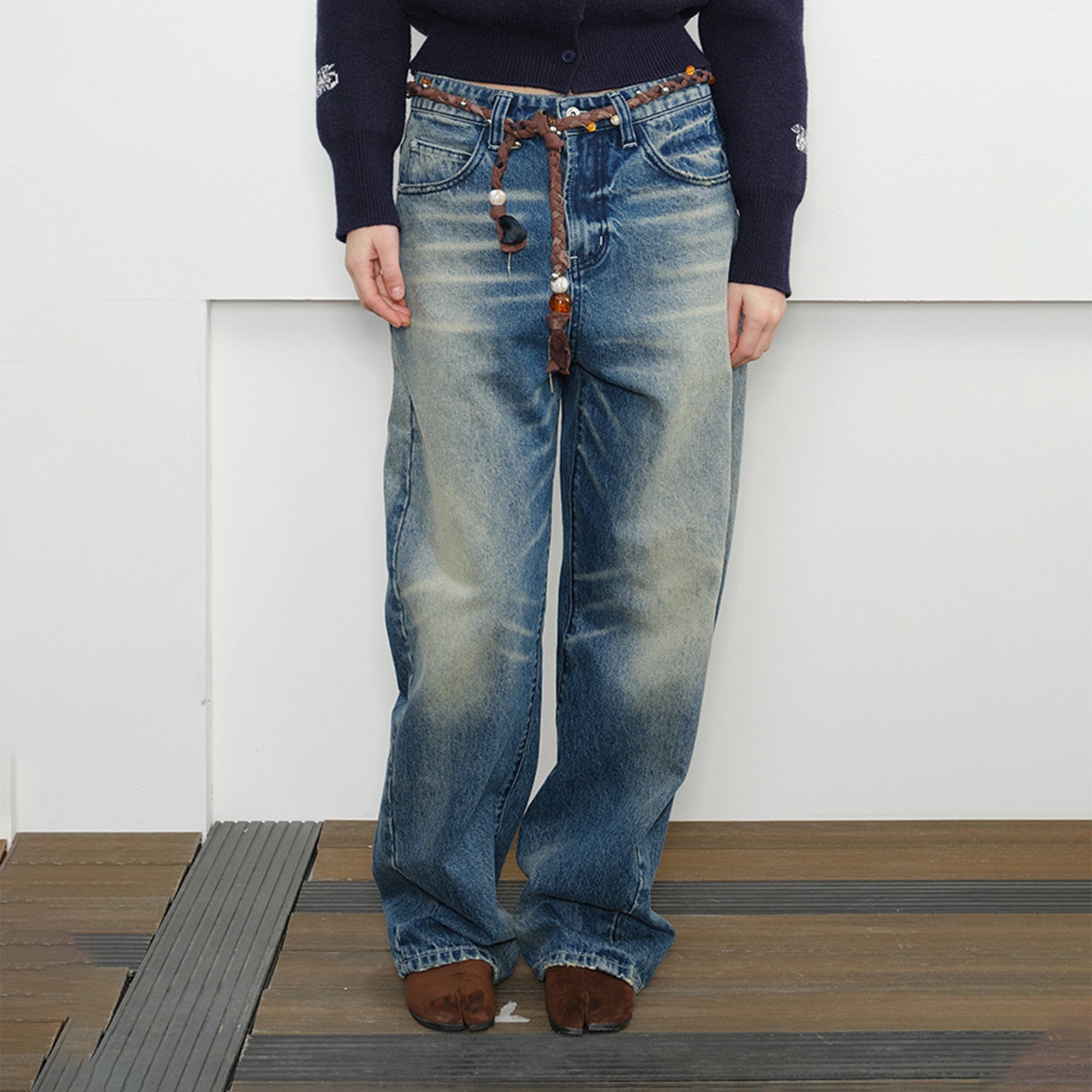 KREATE Classic Washed Whiskered Jeans