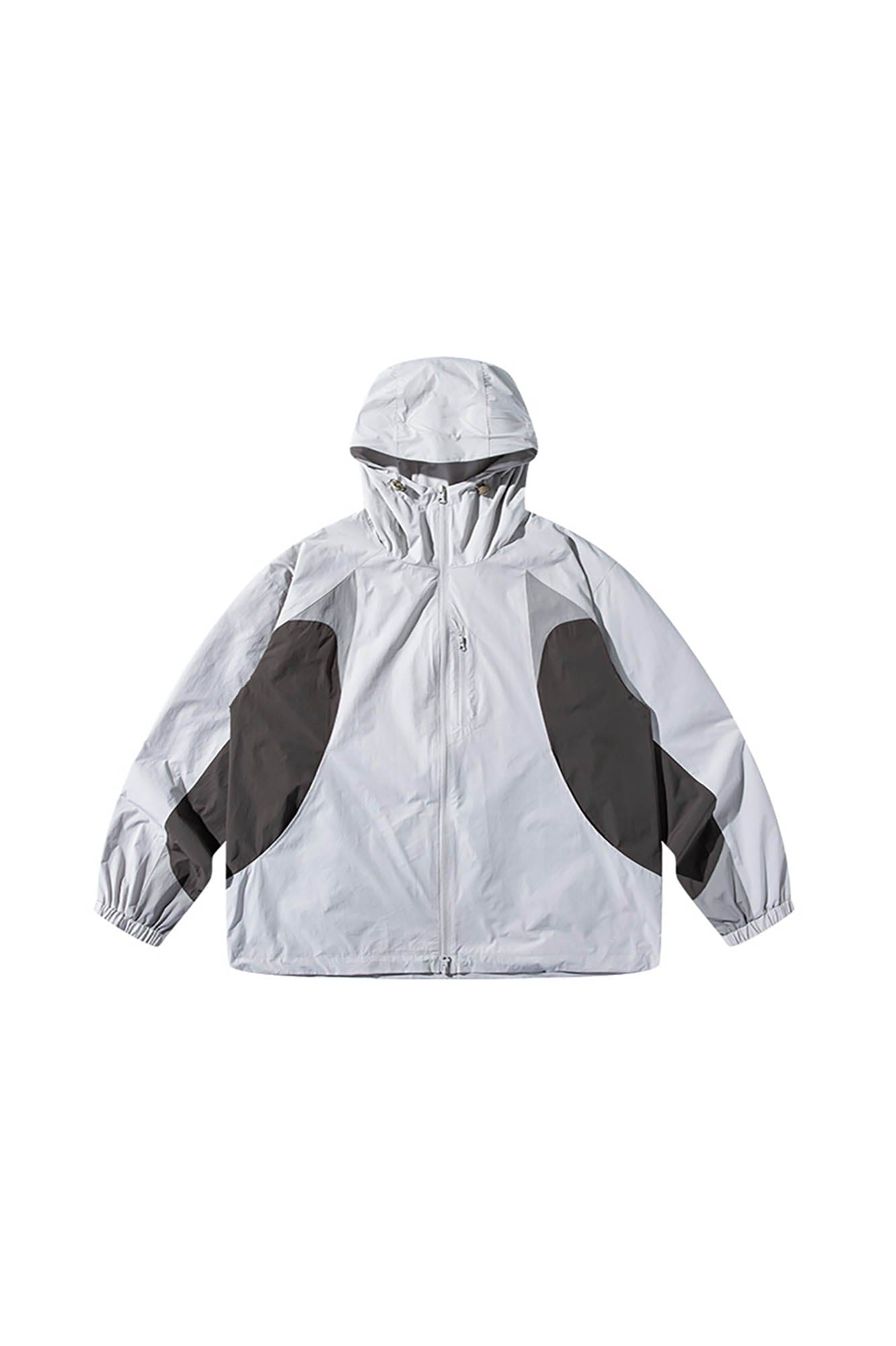 ENSHADOWER Spliced Contrasted Drawstring Windbreaker