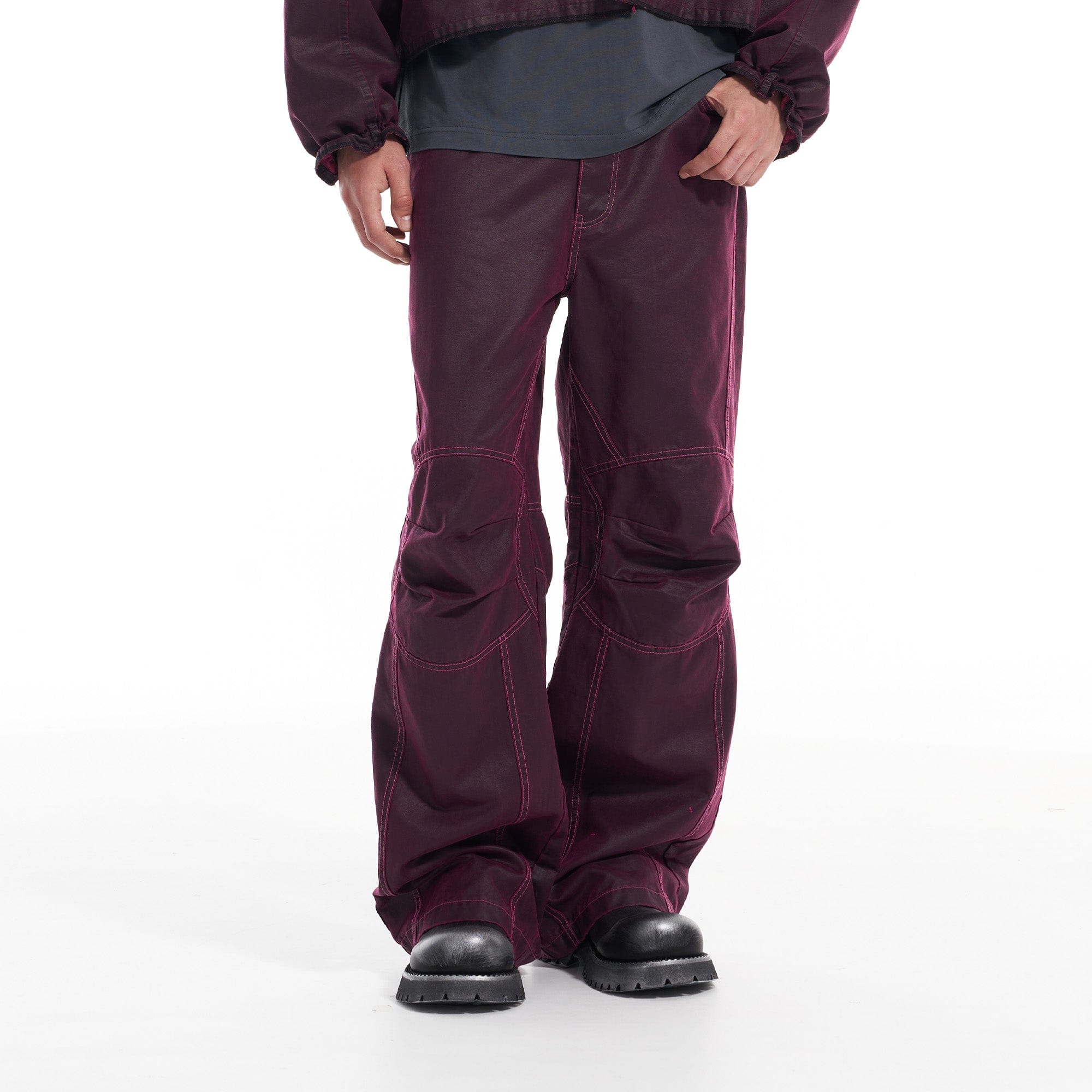 VANN VALRENCE Structured Panel Pleated-Knee Pants, premium urban and streetwear designers apparel on PROJECTISR.com, VANN VALRENCE