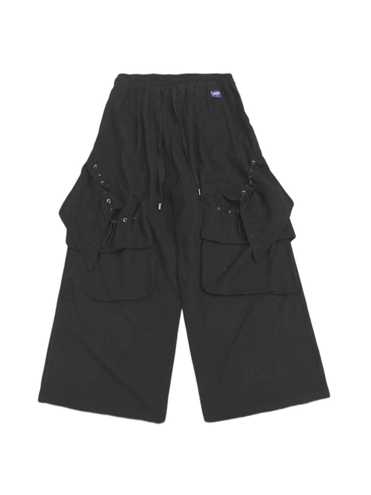 UUCSCC Multi-Pocket Curved Wide-Leg Pants