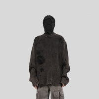 UNDERWATER Wasteland Ripped Sweater Charcoal