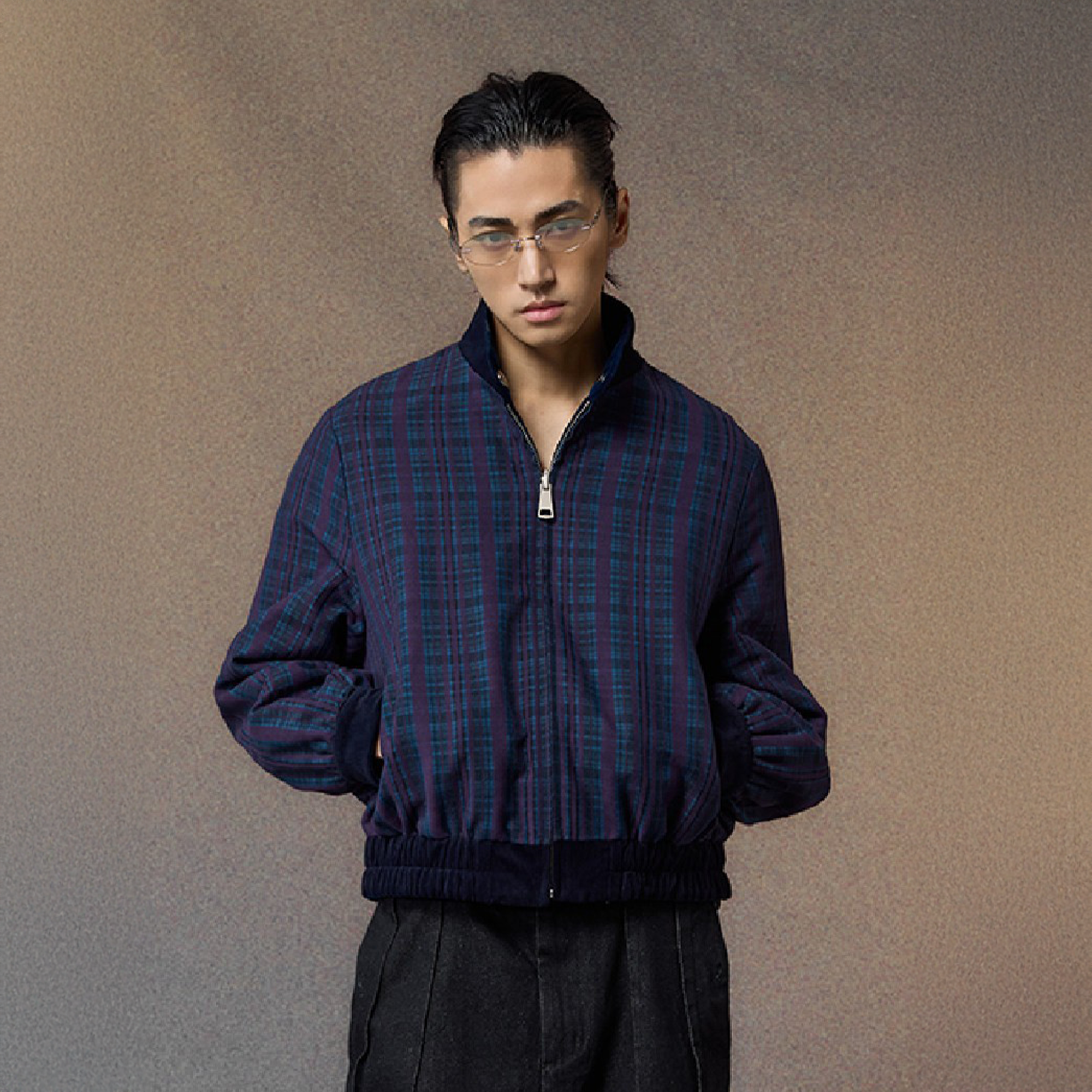 ALVNG AR ANTS Reversible Velvet Plaid Jacket