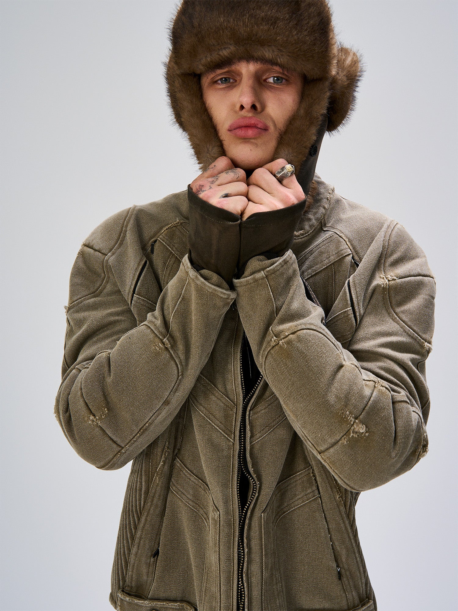 FLYERRER Panel Armor Moto Canvas Jacket, premium urban and streetwear designers apparel on PROJECTISR.com, FLYERRER