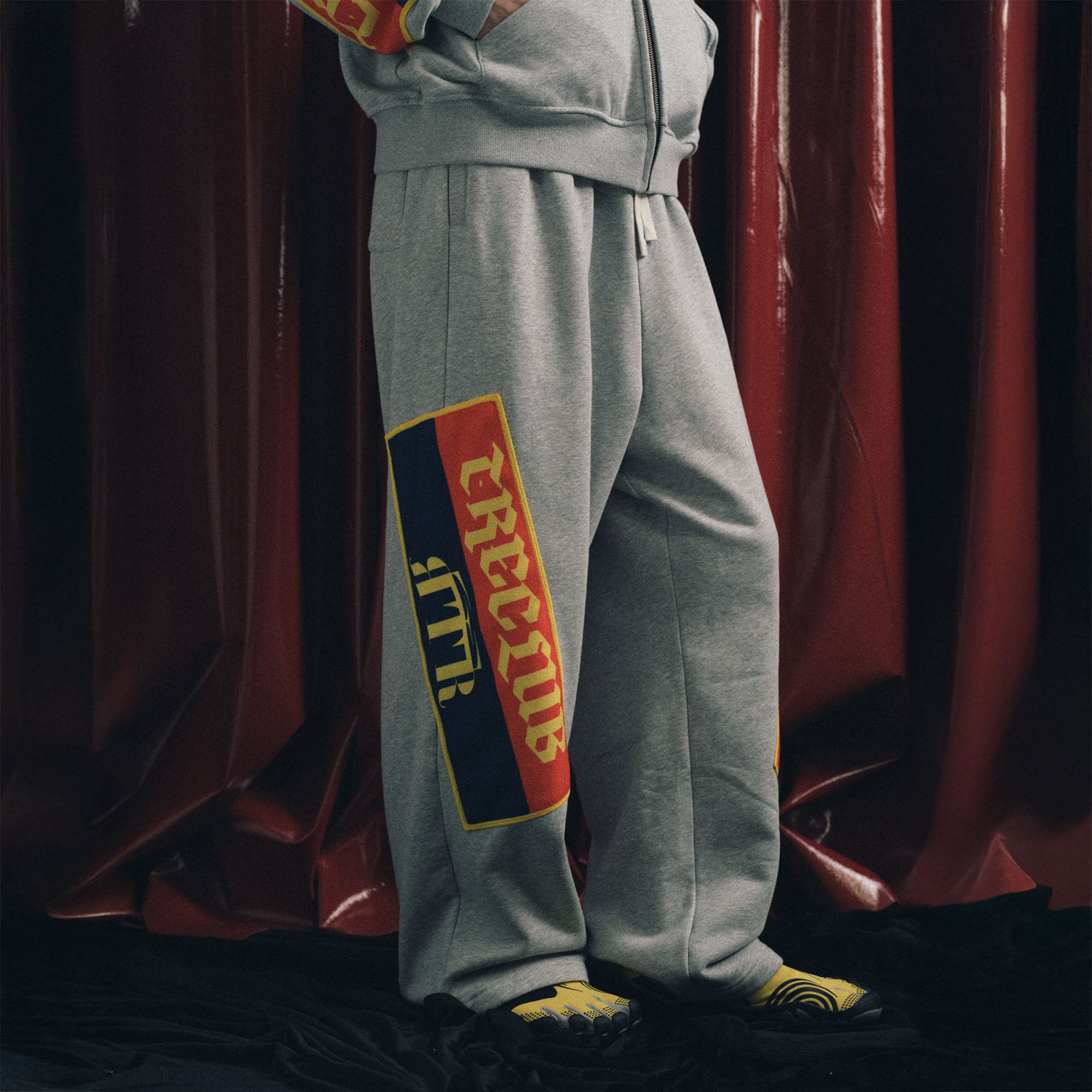 TRECLUB Graphic Patch Oversized Sweatpants