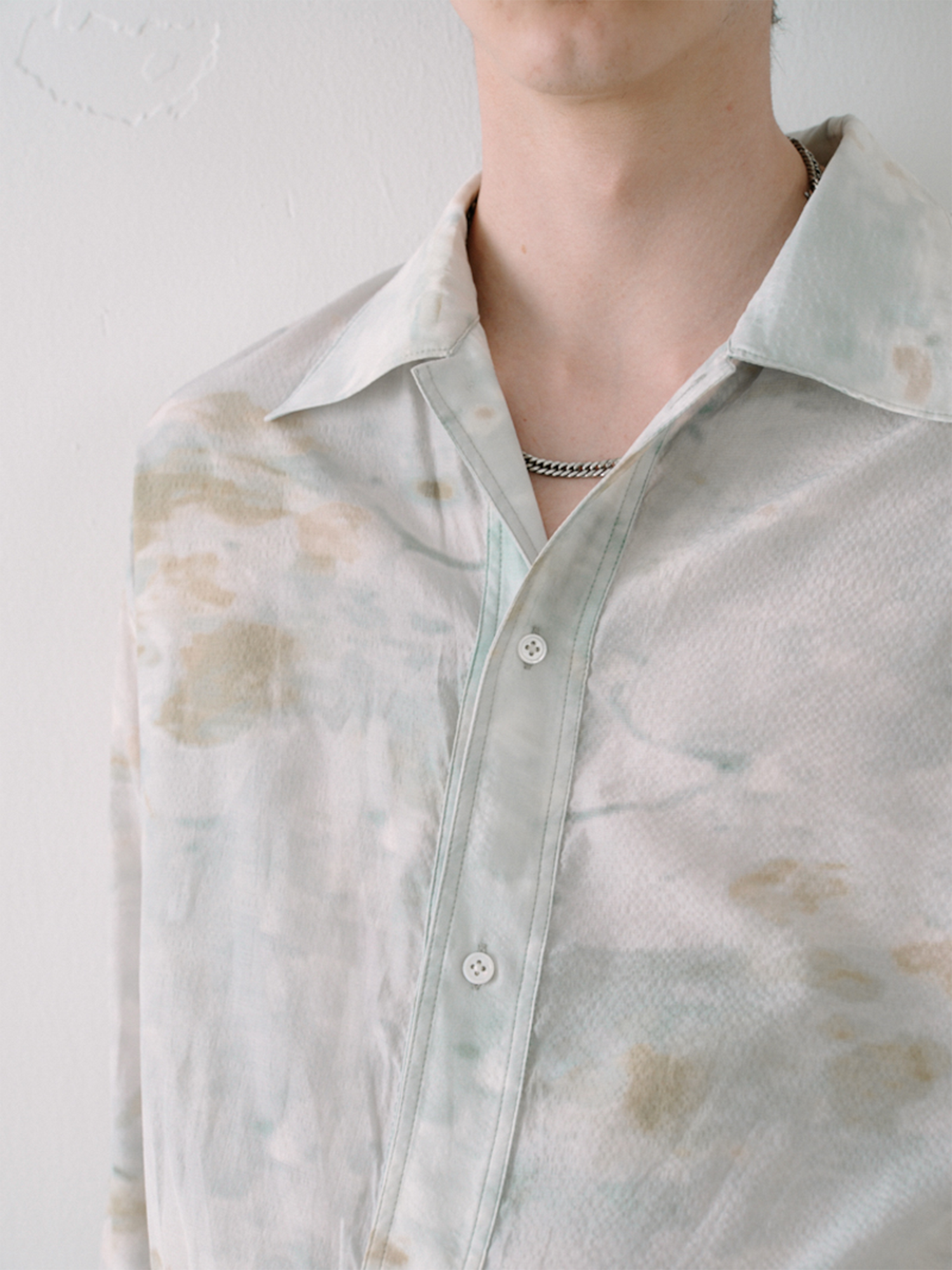 GRAINMUSTARD Washed Tie-Dye Draped Shirt, premium urban and streetwear designers apparel on PROJECTISR.com, GRAINMUSTARD