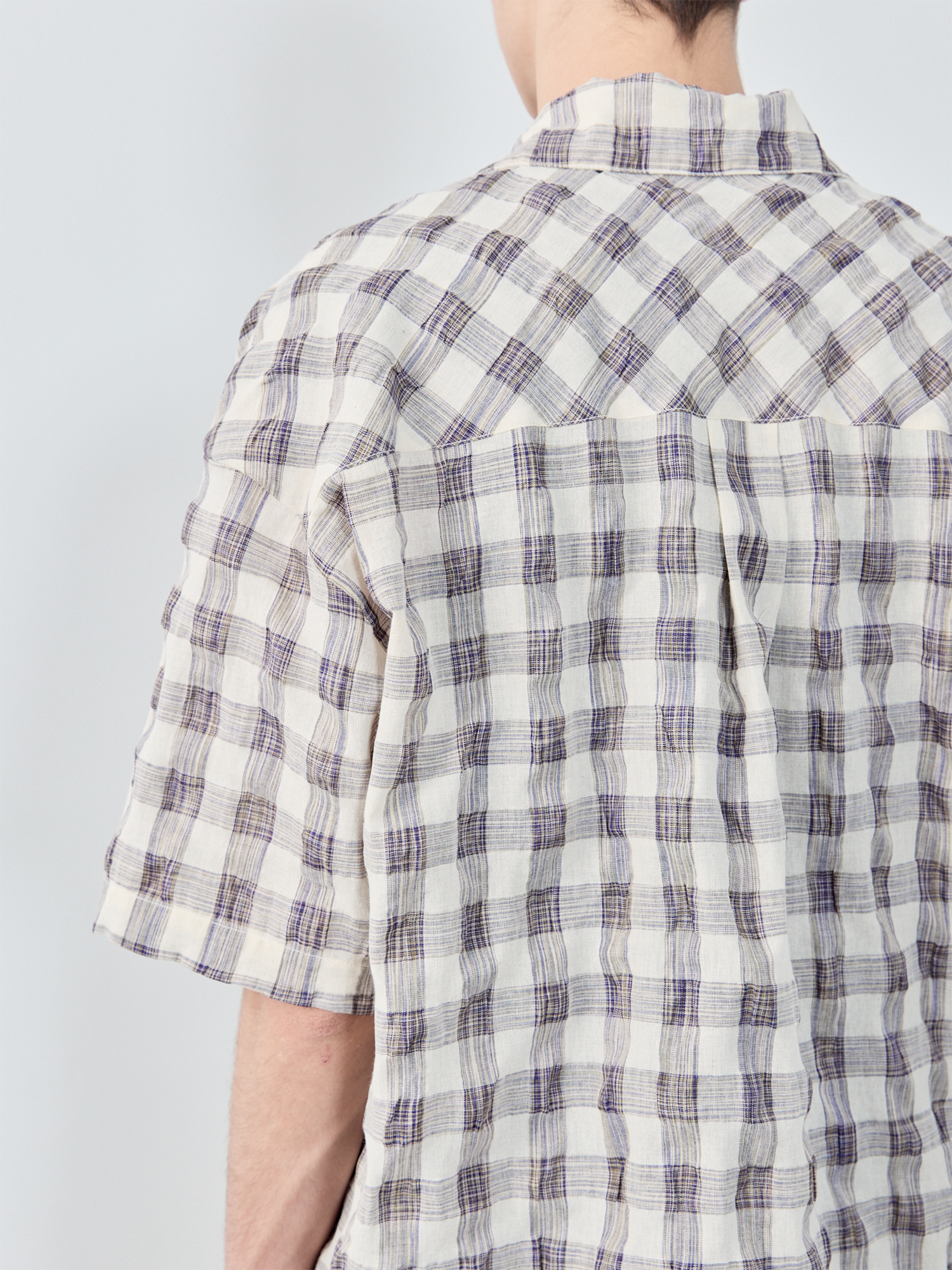 GRAINMUSTARD Retro Plaid Zip Half Shirt, premium urban and streetwear designers apparel on PROJECTISR.com, GRAINMUSTARD