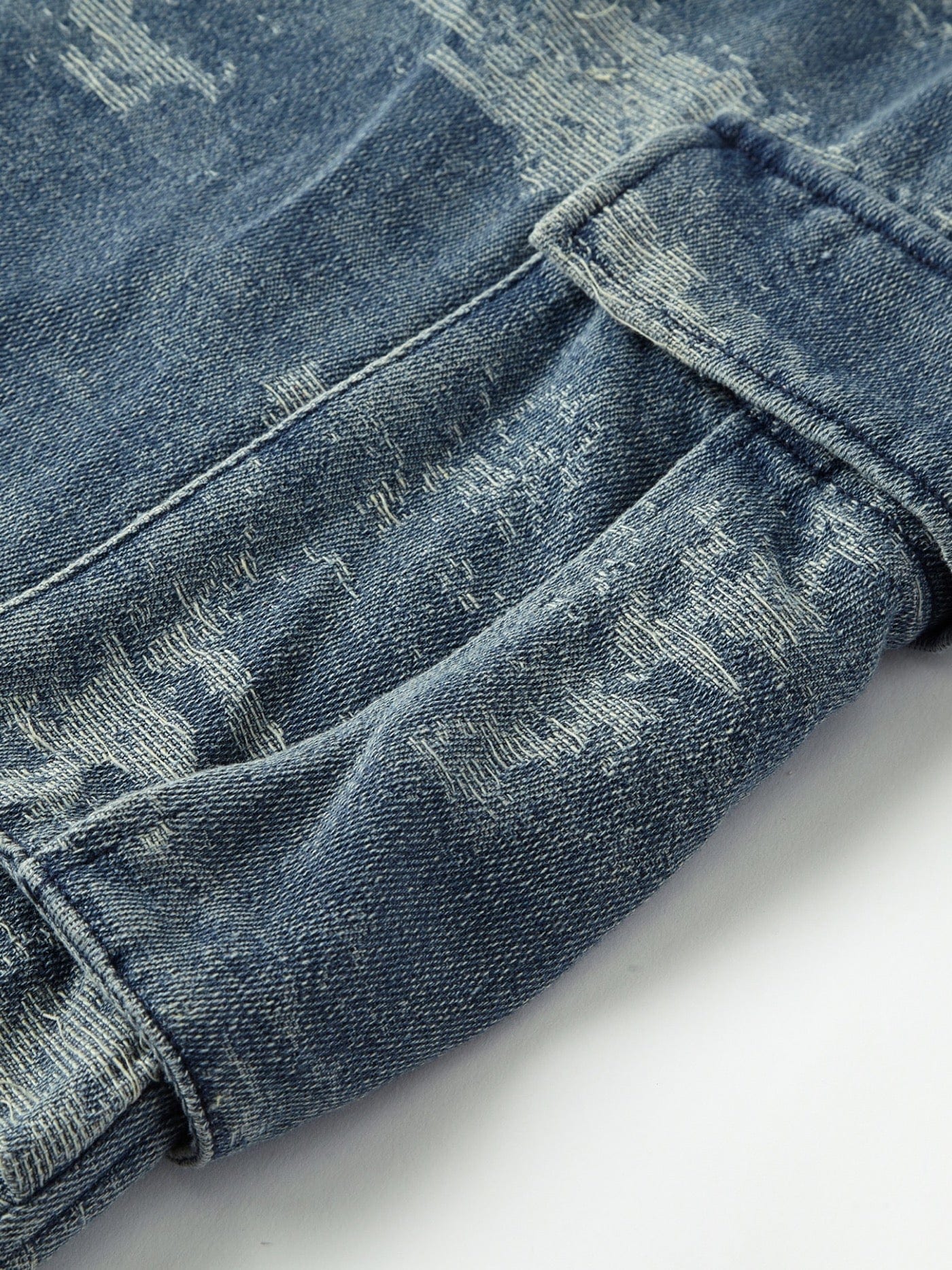 BONELESS Washed Frayed Crinkled Baggy Jeans, premium urban and streetwear designers apparel on PROJECTISR.com, BONELESS