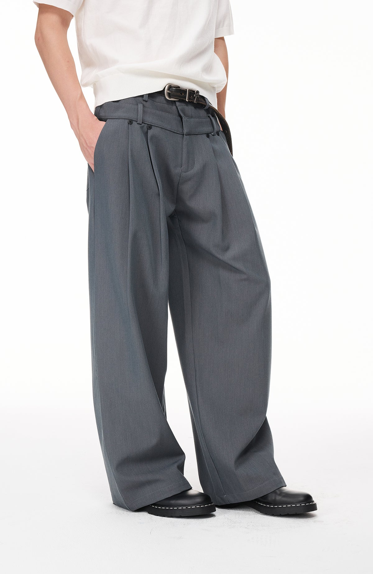BOTANICA Double-Pleat Wide-Leg Trousers