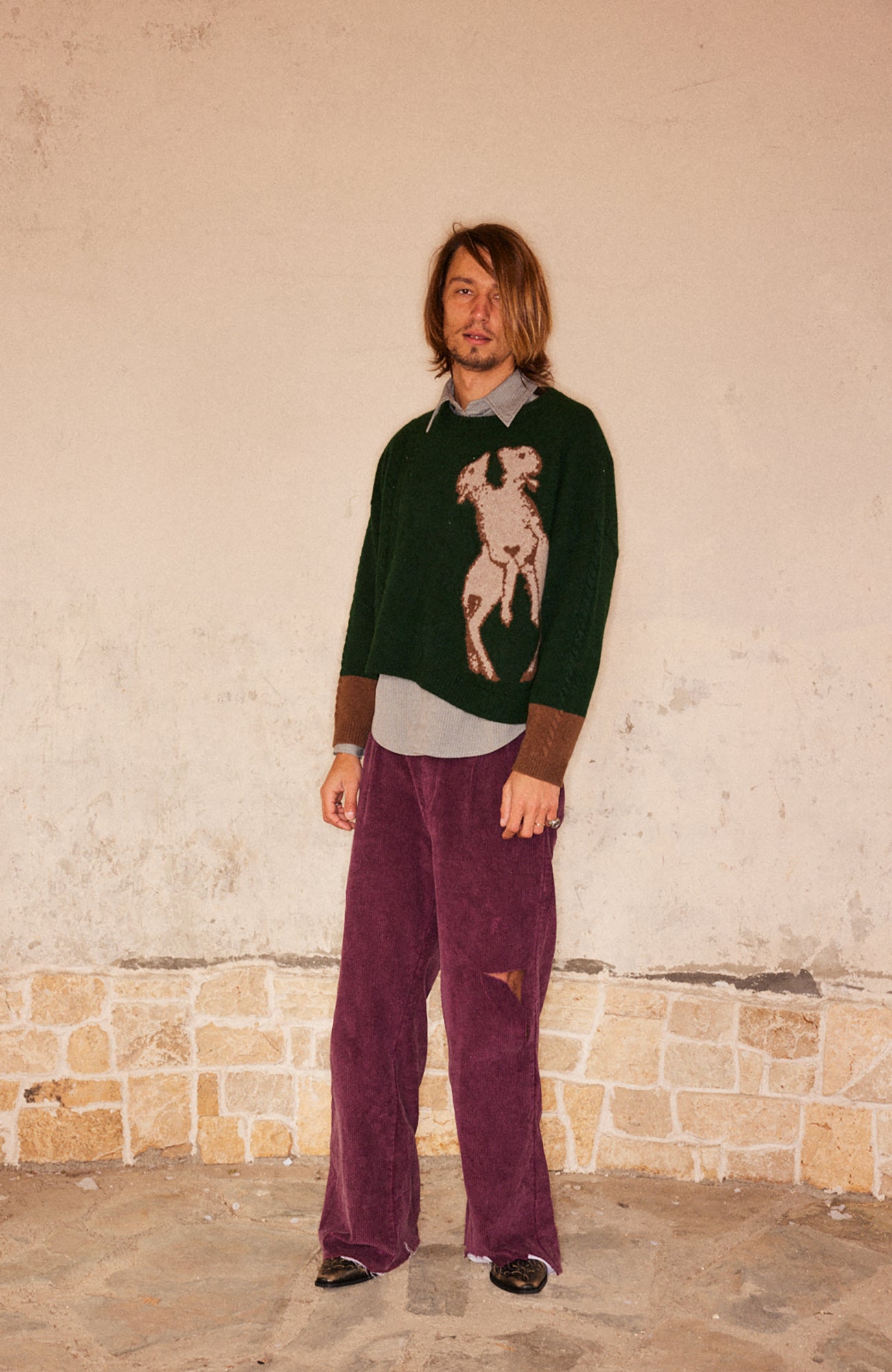 RICHILL Corduroy Raw Hem Wide-Leg Trousers, premium urban and streetwear designers apparel on PROJECTISR.com, RICHILL