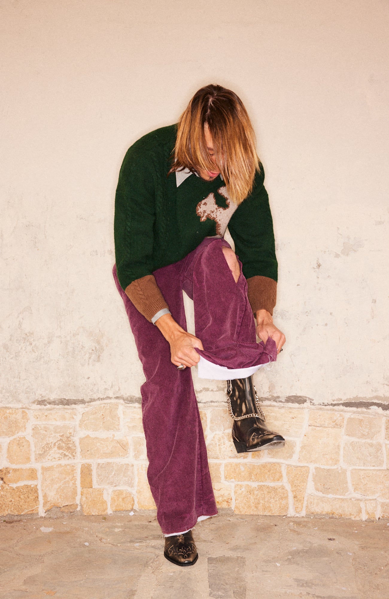 RICHILL Corduroy Raw Hem Wide-Leg Trousers, premium urban and streetwear designers apparel on PROJECTISR.com, RICHILL