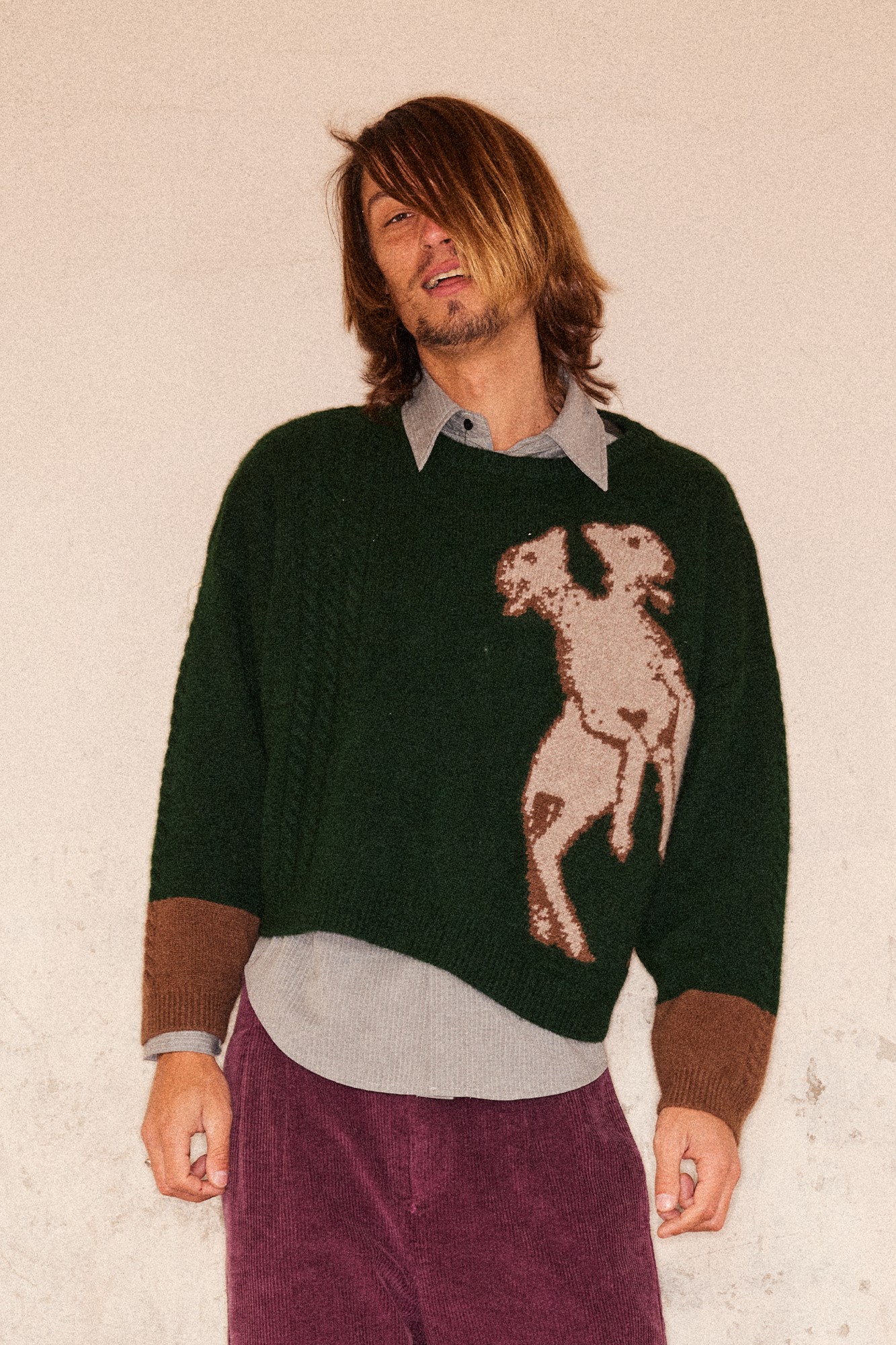 RICHILL Sheep Graphic Wool Crewneck Sweater, premium urban and streetwear designers apparel on PROJECTISR.com, RICHILL