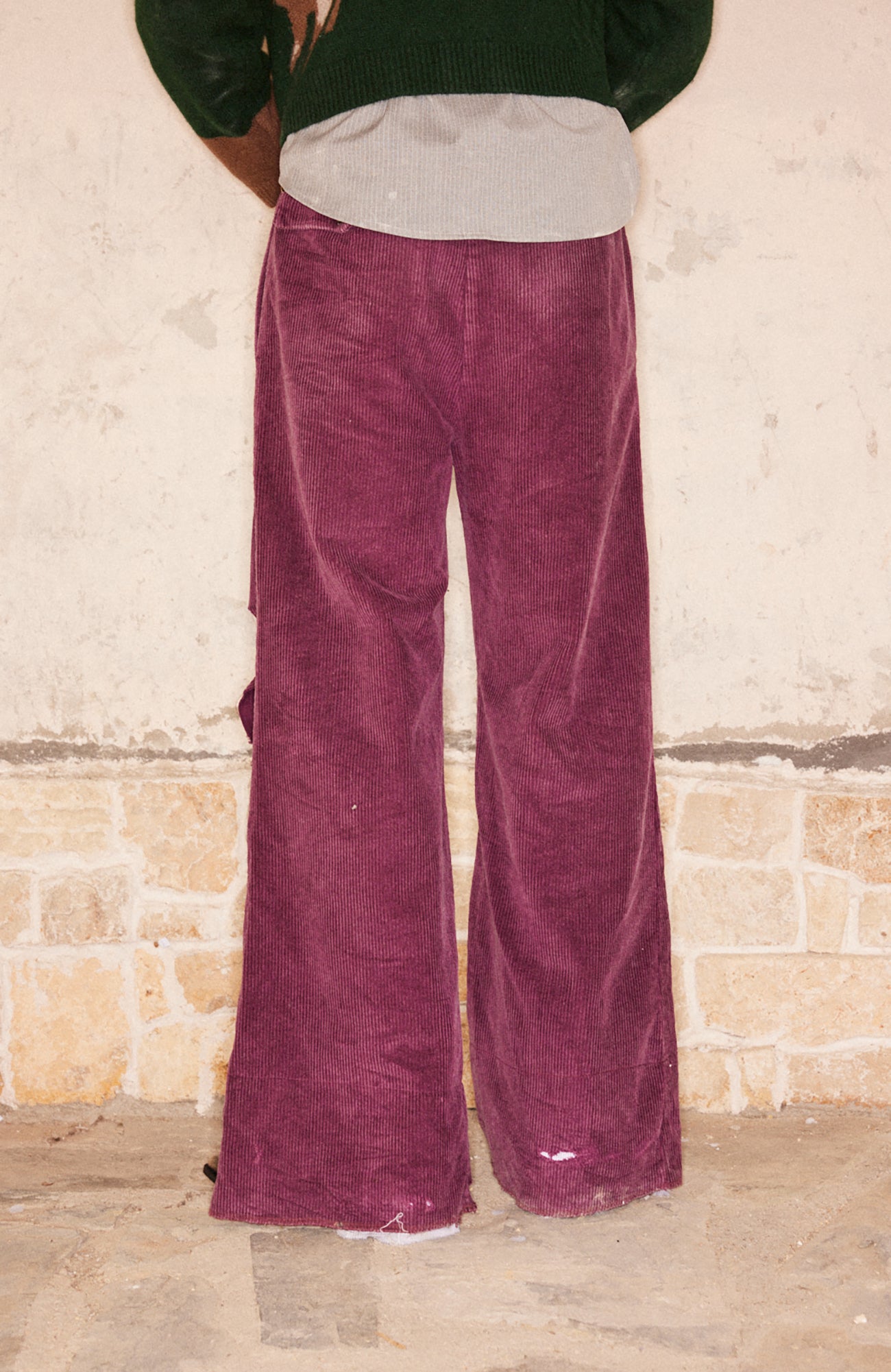 RICHILL Corduroy Raw Hem Wide-Leg Trousers, premium urban and streetwear designers apparel on PROJECTISR.com, RICHILL