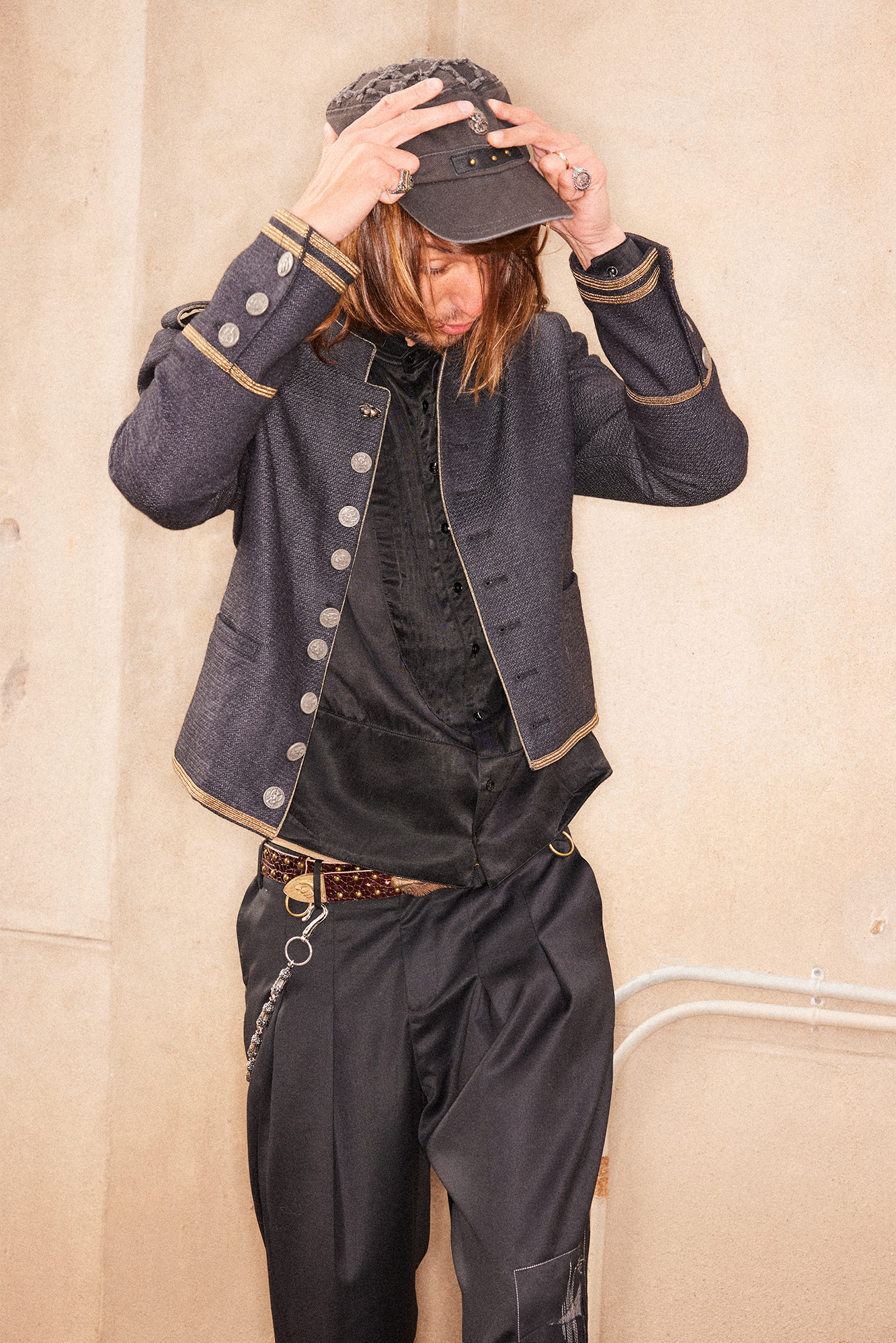 RICHILL Studded Coin Patch Military Cap, premium urban and streetwear designers apparel on PROJECTISR.com, RICHILL