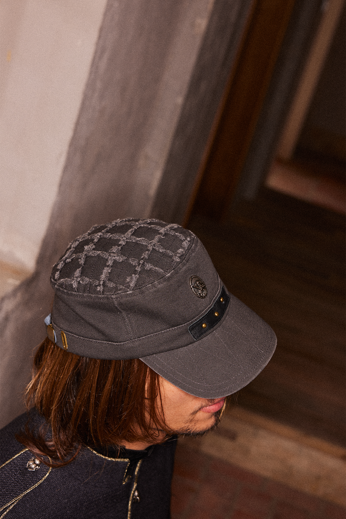 RICHILL Studded Coin Patch Military Cap, premium urban and streetwear designers apparel on PROJECTISR.com, RICHILL