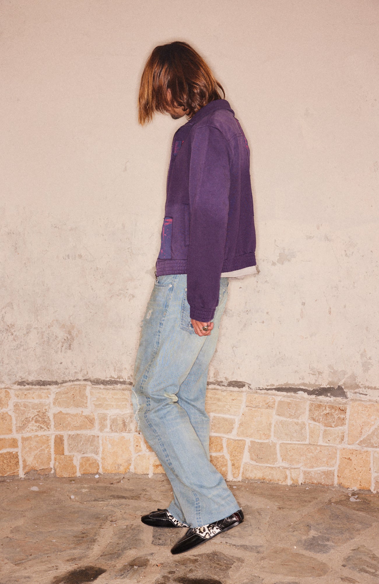 RICHILL Distressed Paneled Washed Straight-Leg Jeans, premium urban and streetwear designers apparel on PROJECTISR.com, RICHILL