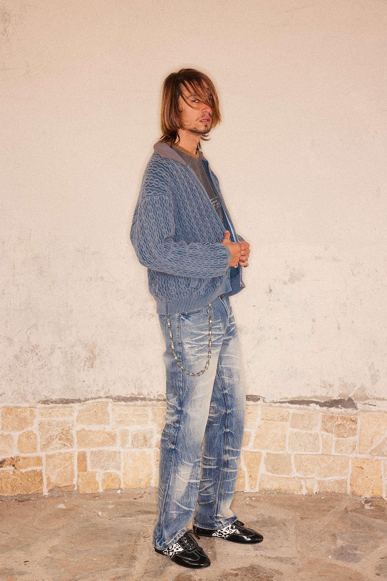 RICHILL Wash-Whisker Distressed Straight-Leg Jeans, premium urban and streetwear designers apparel on PROJECTISR.com, RICHILL