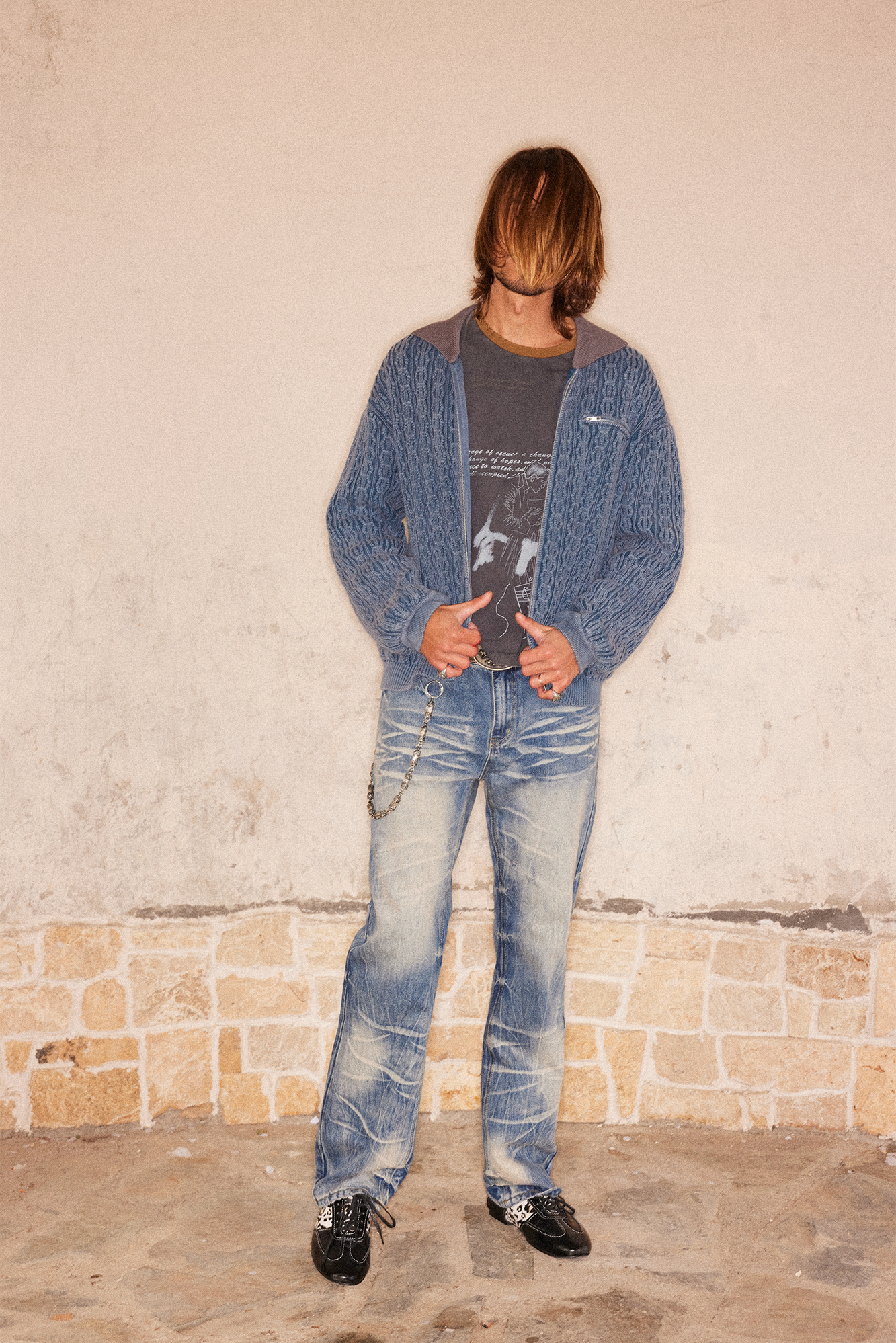 RICHILL Wash-Whisker Distressed Straight-Leg Jeans, premium urban and streetwear designers apparel on PROJECTISR.com, RICHILL