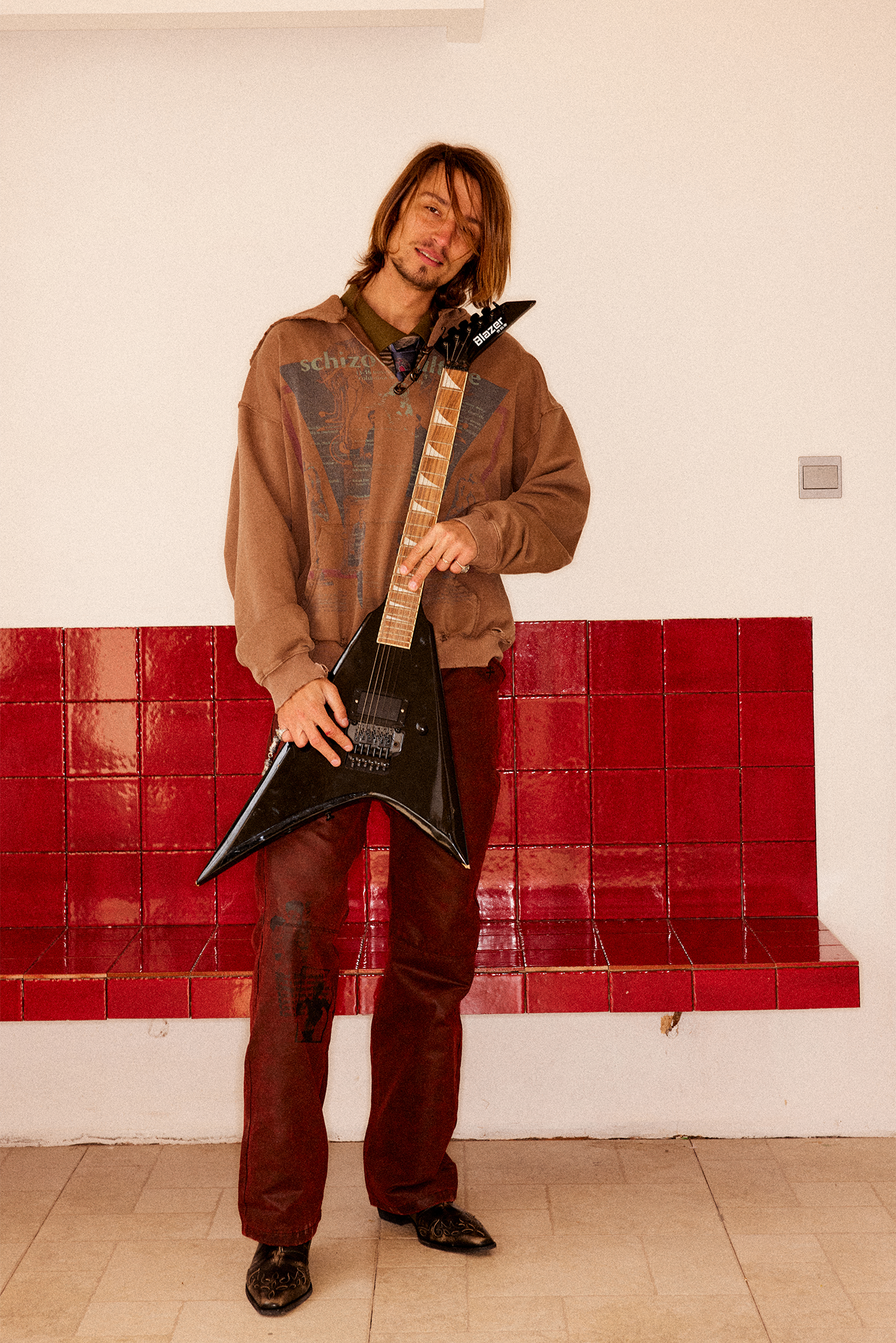 RICHILL Printed Coated Flared Pants, premium urban and streetwear designers apparel on PROJECTISR.com, RICHILL