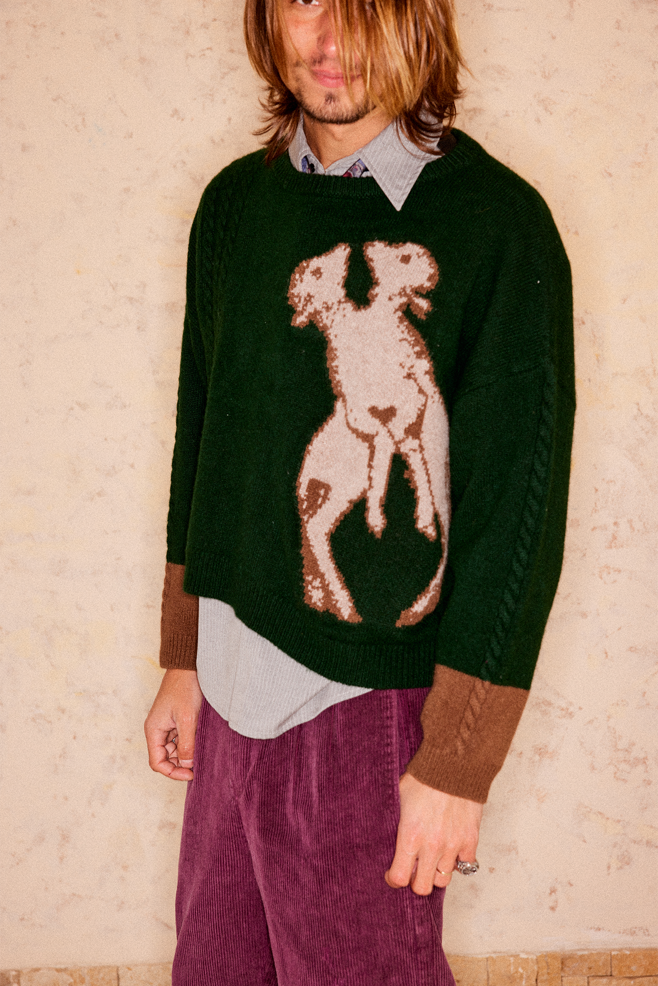 RICHILL Sheep Graphic Wool Crewneck Sweater, premium urban and streetwear designers apparel on PROJECTISR.com, RICHILL