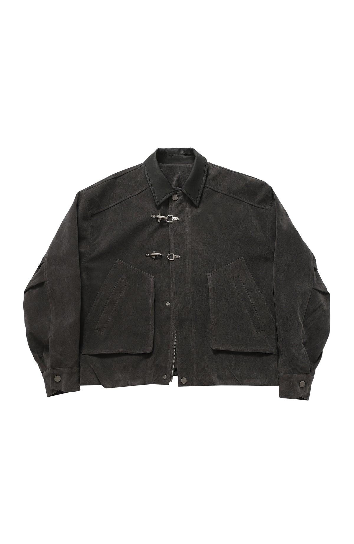 BOTANICA Retro Spliced Faux Leather Aviator Jacket