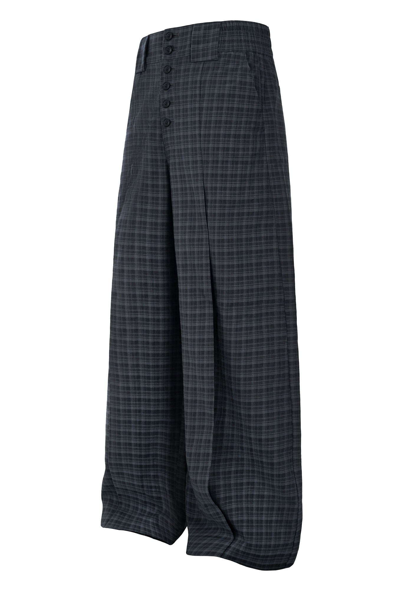 ESAIAS Retro Plaid Pleated Wide-Leg Pants, premium urban and streetwear designers apparel on PROJECTISR.com, ESAIAS