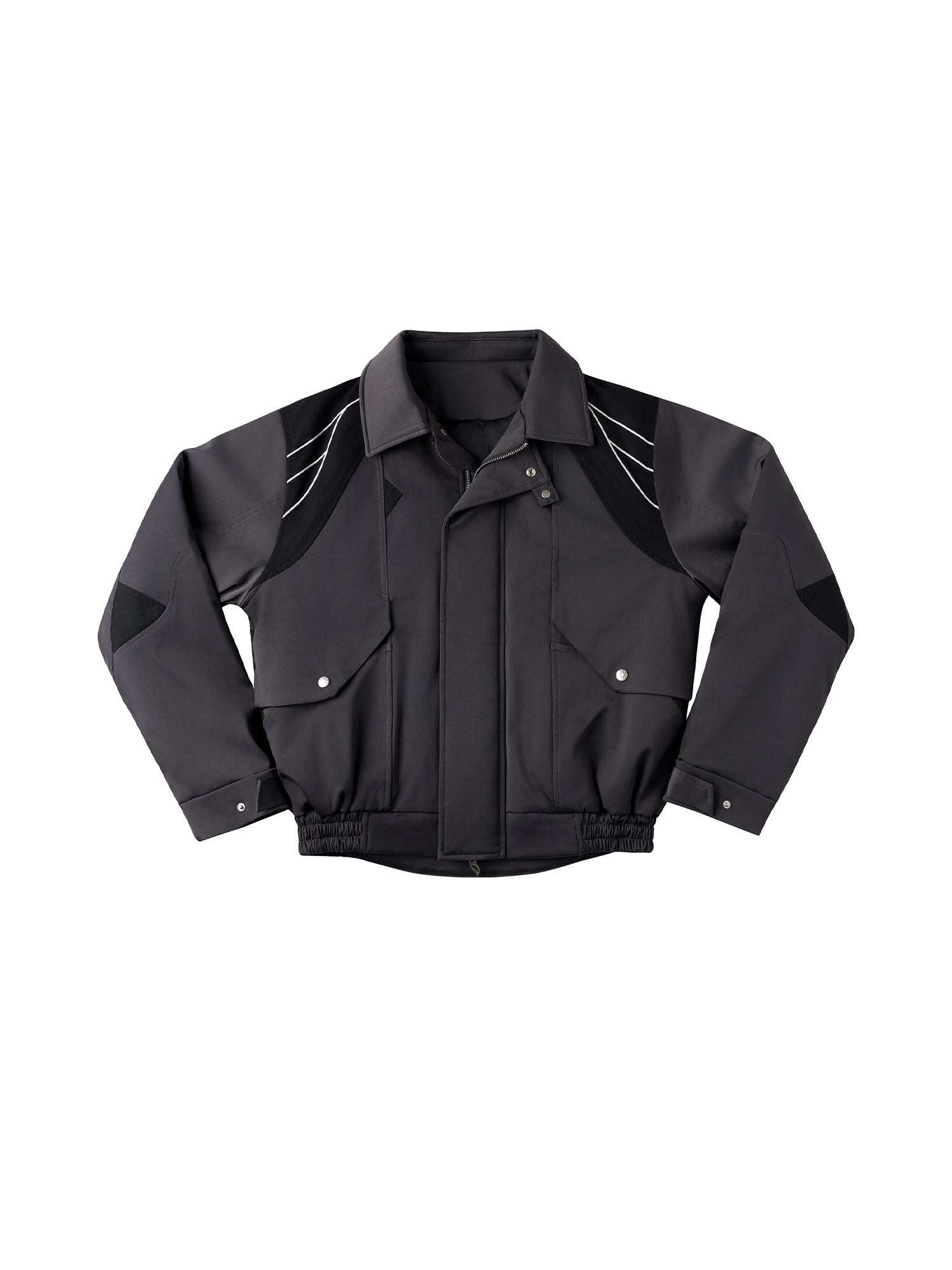 ESAIAS Satin Contrast Panel Puffer Jacket