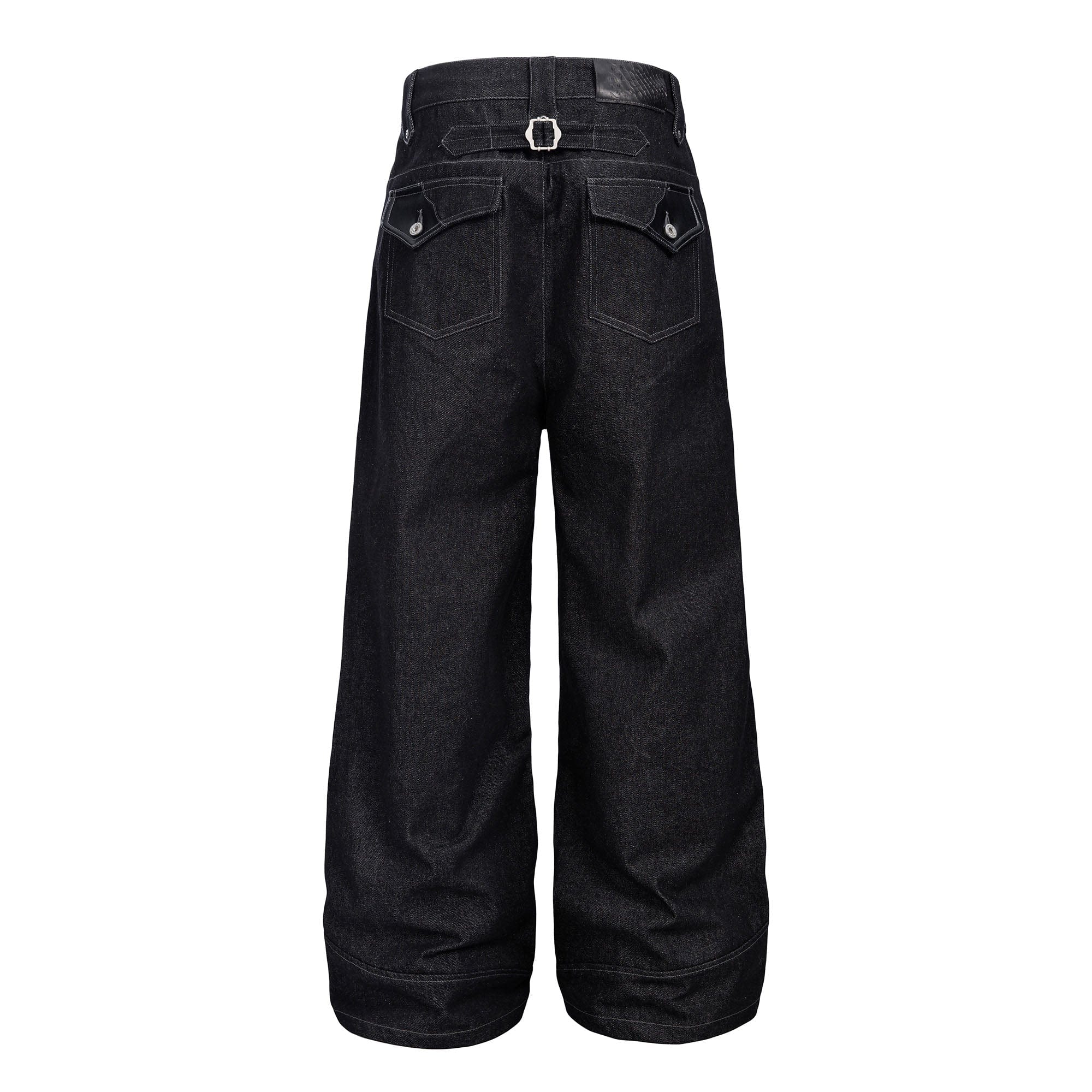 ESAIAS Phoenix Graphic Wide-Leg Raw Jeans, premium urban and streetwear designers apparel on PROJECTISR.com, ESAIAS