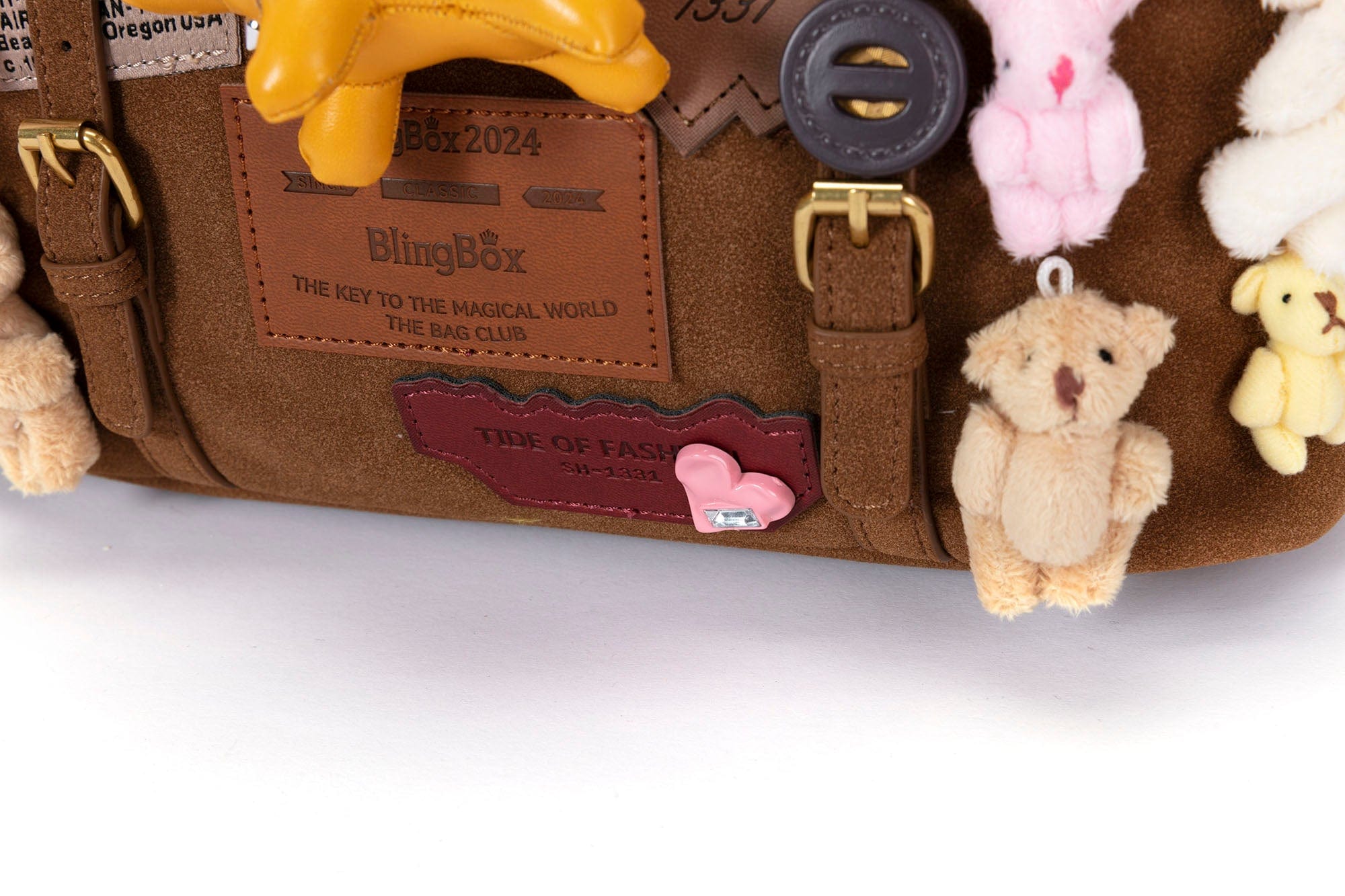 BLING BOX Plush Animal Charm Shoulder Bag