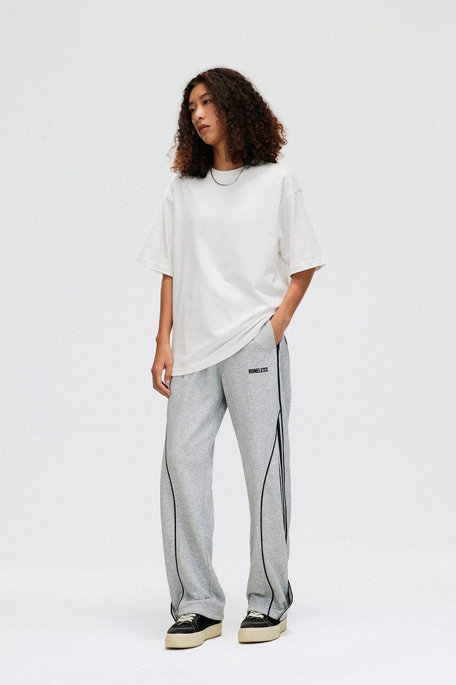 BONELESS Drawstring Stripes Sweatpants, premium urban and streetwear designers apparel on PROJECTISR.com, BONELESS