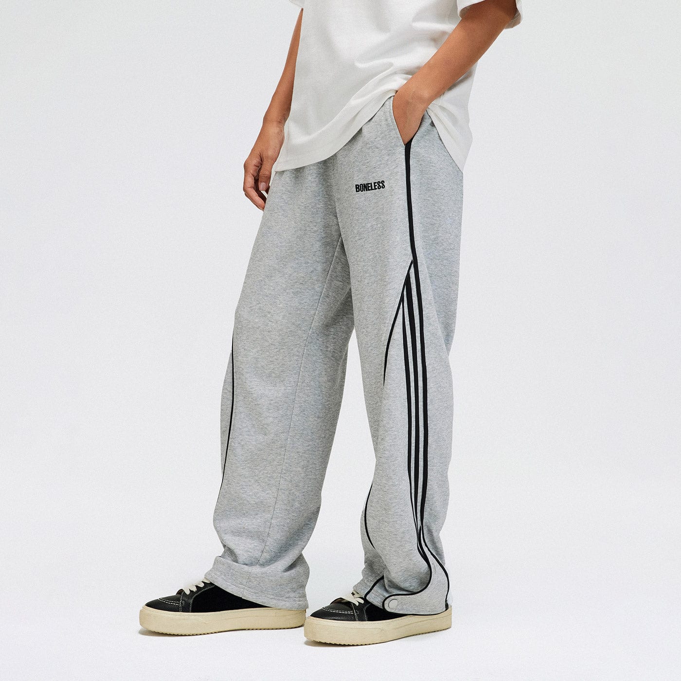 BONELESS Drawstring Stripes Sweatpants, premium urban and streetwear designers apparel on PROJECTISR.com, BONELESS