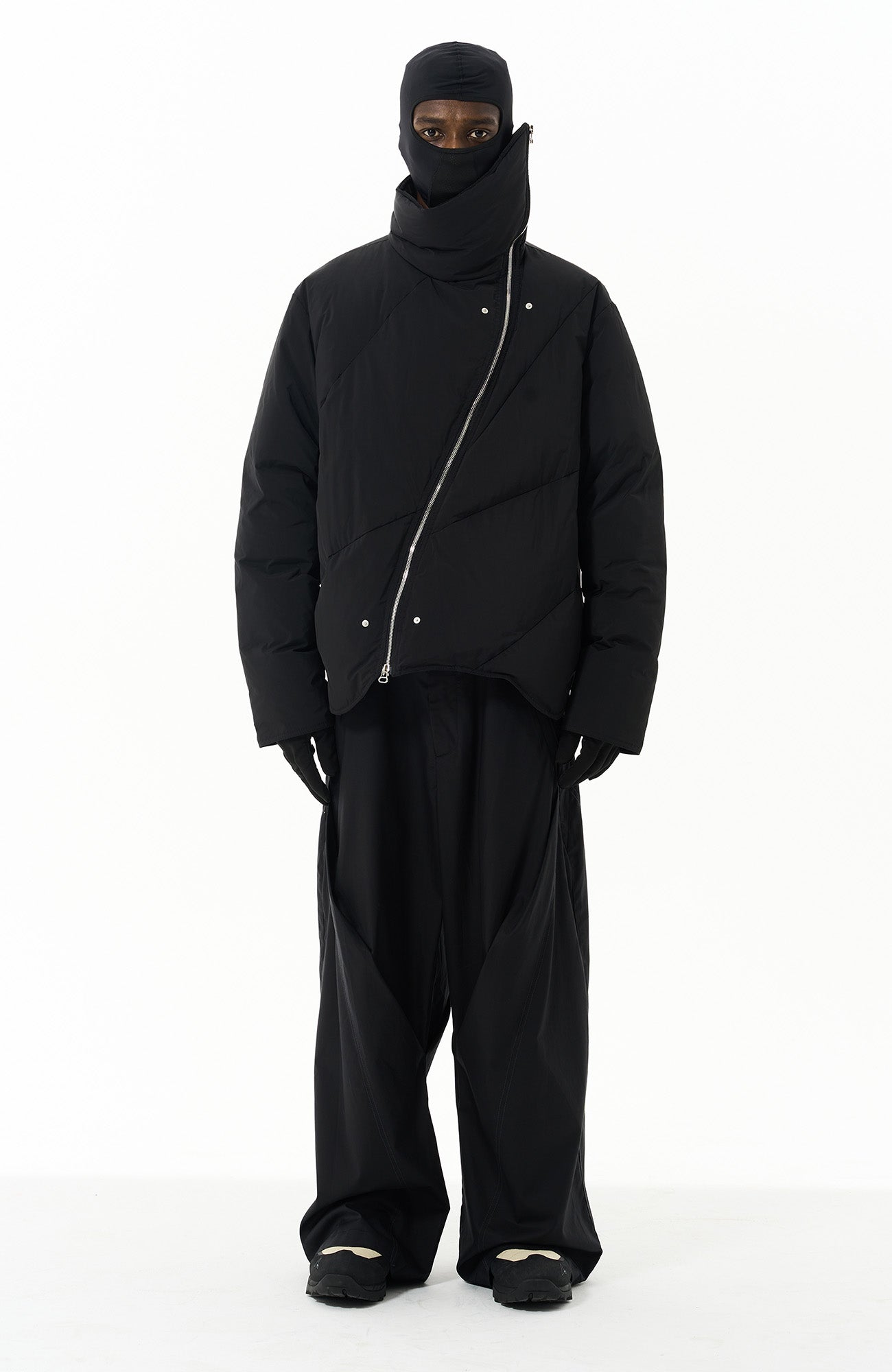 7440 37 1 Asymmetrical Zip High Neck Jacket