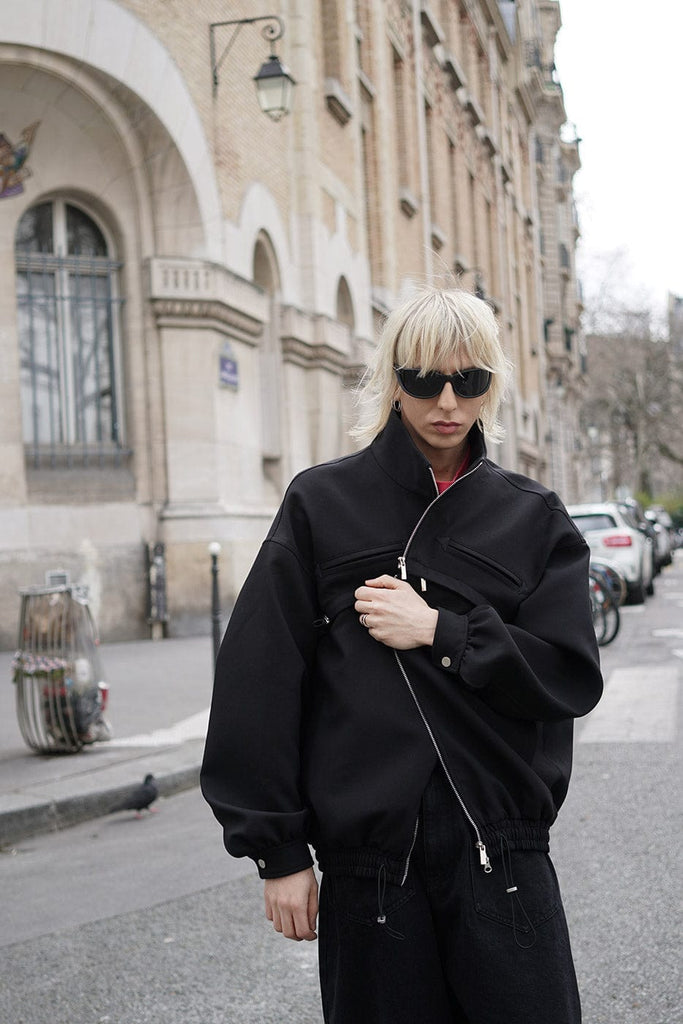 SOURPLUM Zipper Paneled Detachable Oversized Jacket, premium urban and streetwear designers apparel on PROJECTISR.com, SOURPLUM
