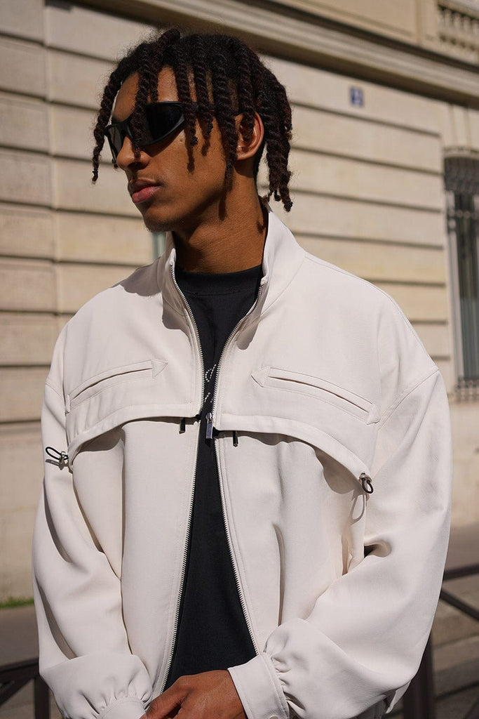 SOURPLUM Zipper Paneled Detachable Oversized Jacket, premium urban and streetwear designers apparel on PROJECTISR.com, SOURPLUM