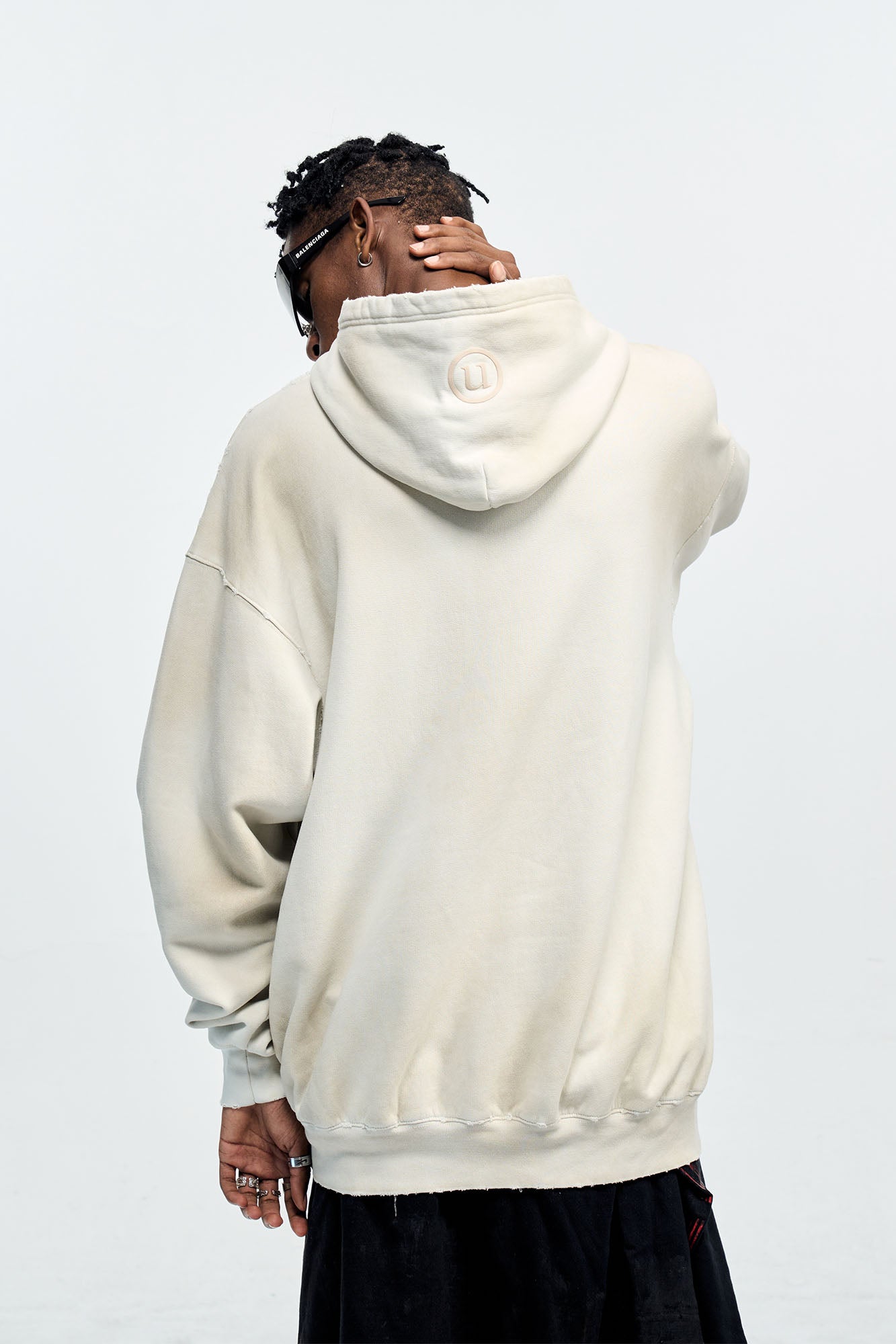 ULIPERY Dirty Fit Distressed Glow Oversized Hoodie