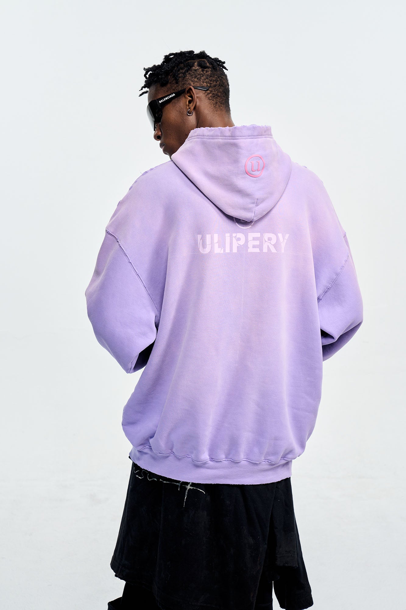 ULIPERY Distressed Gradient Oversized Hoodie Purple, premium urban and streetwear designers apparel on PROJECTISR.com, ULIPERY