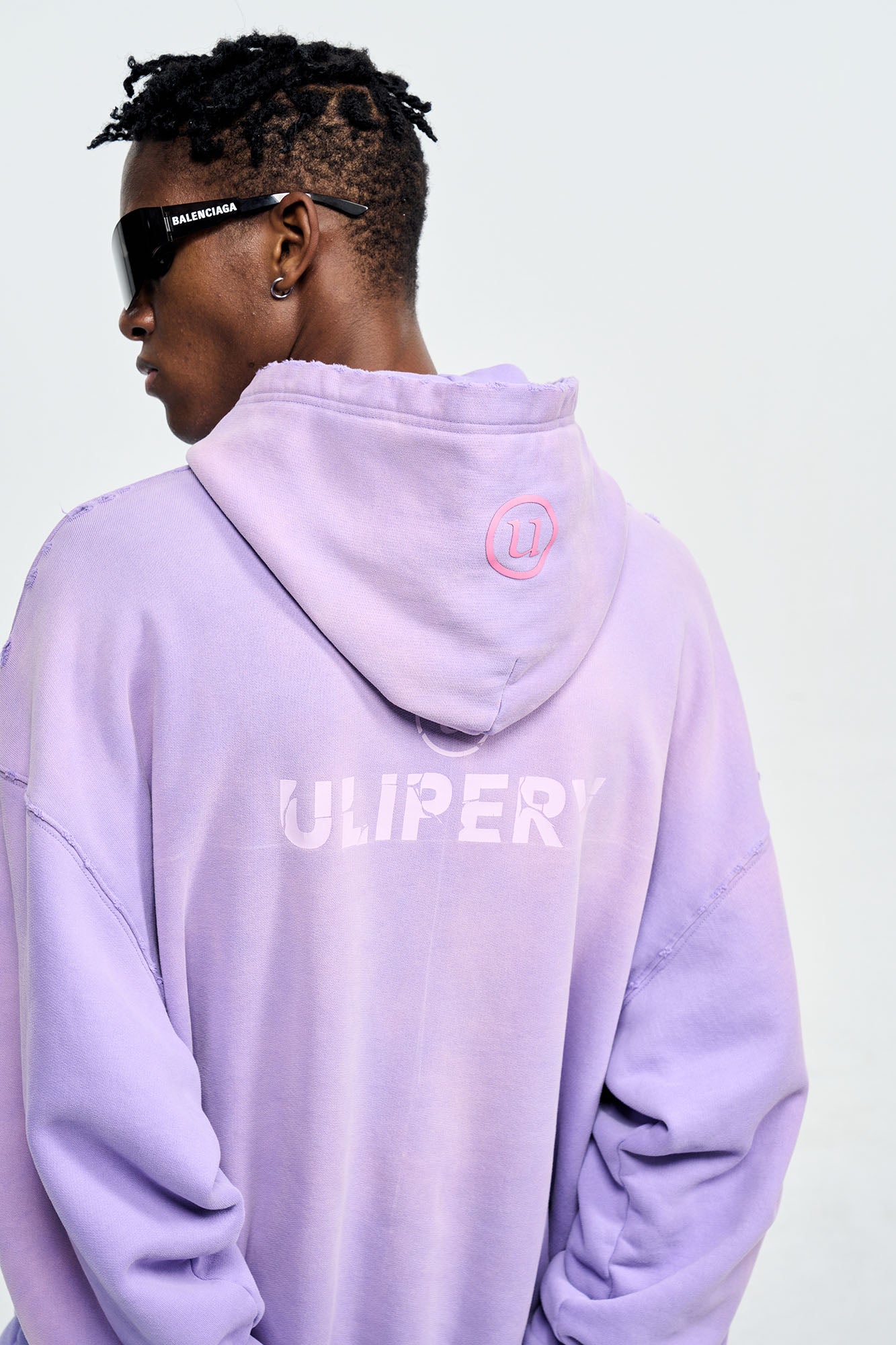 ULIPERY Distressed Gradient Oversized Hoodie Purple, premium urban and streetwear designers apparel on PROJECTISR.com, ULIPERY