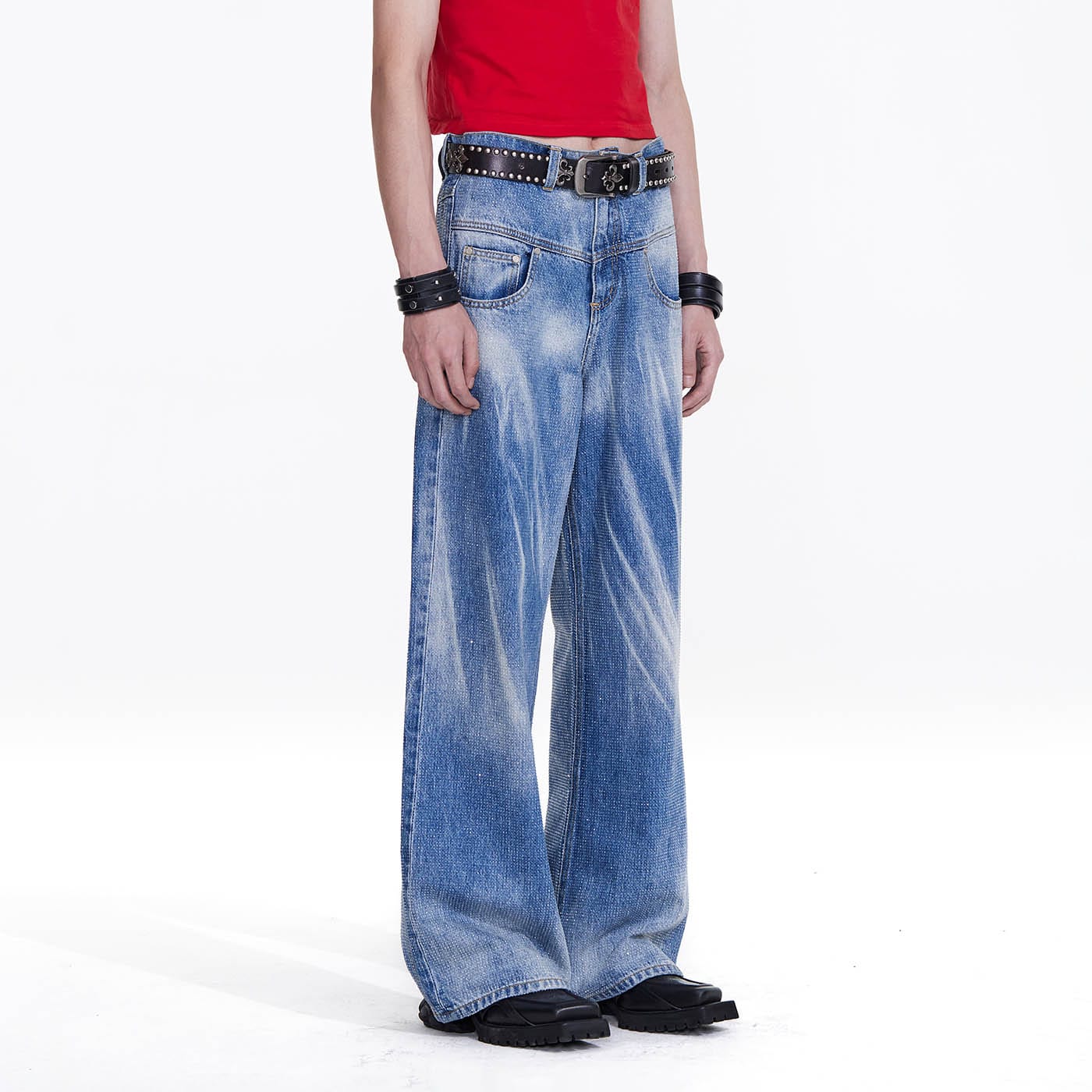 FACEONLAB Frosted Morning Washed Jeans