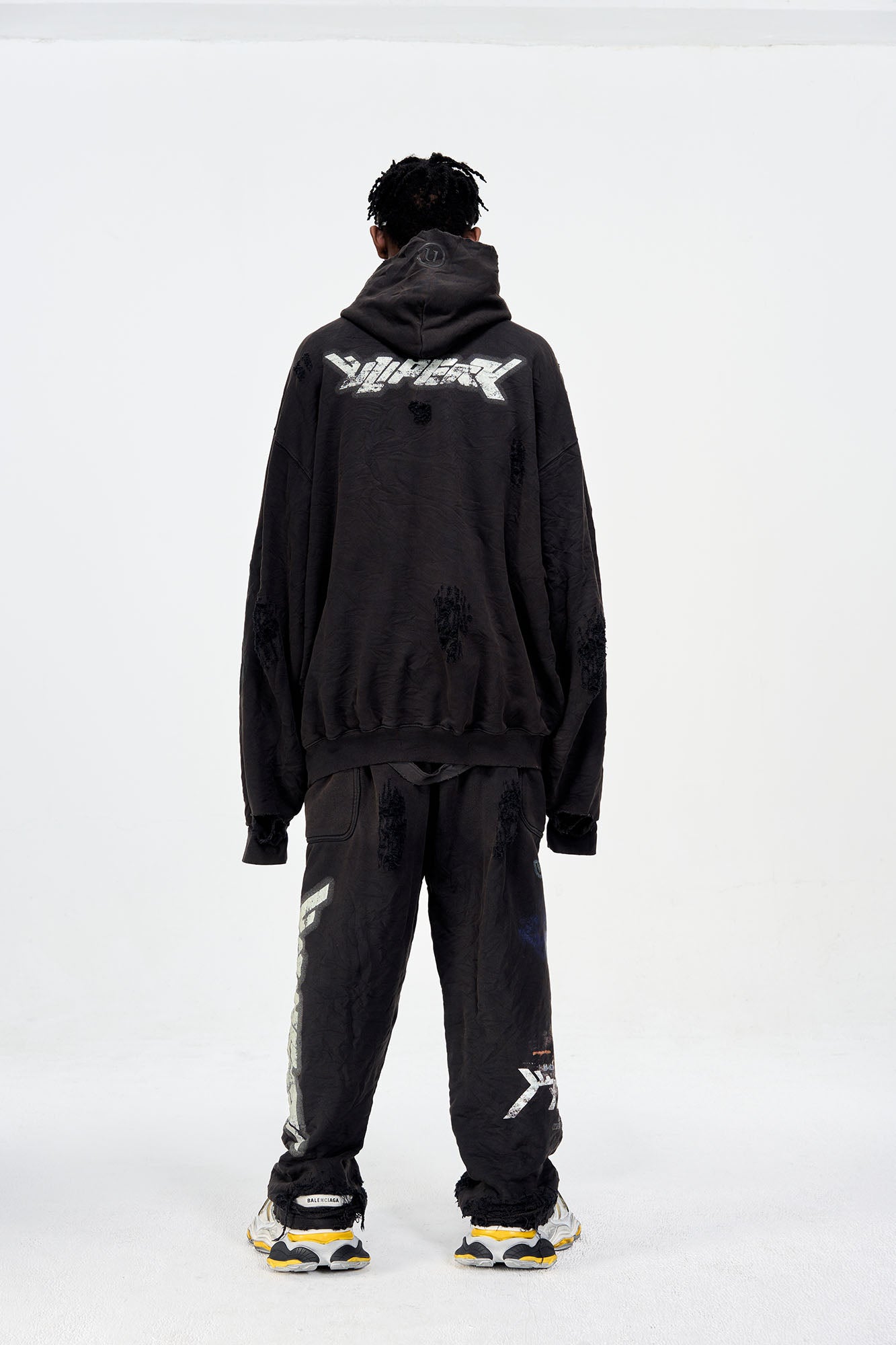 ULIPERY Distressed Glow Crinkled Sweatpants