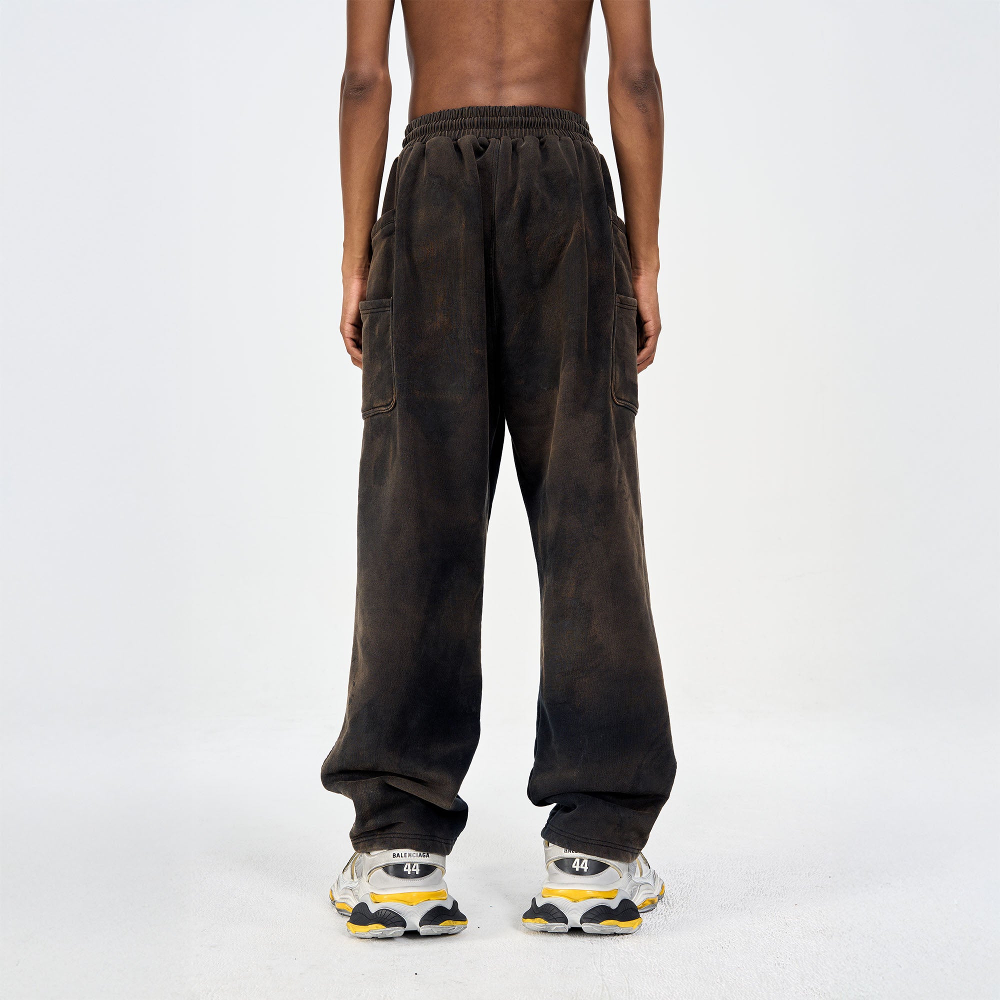 ULIPERY LOGO Mud-Wash Frayed Sweatpants